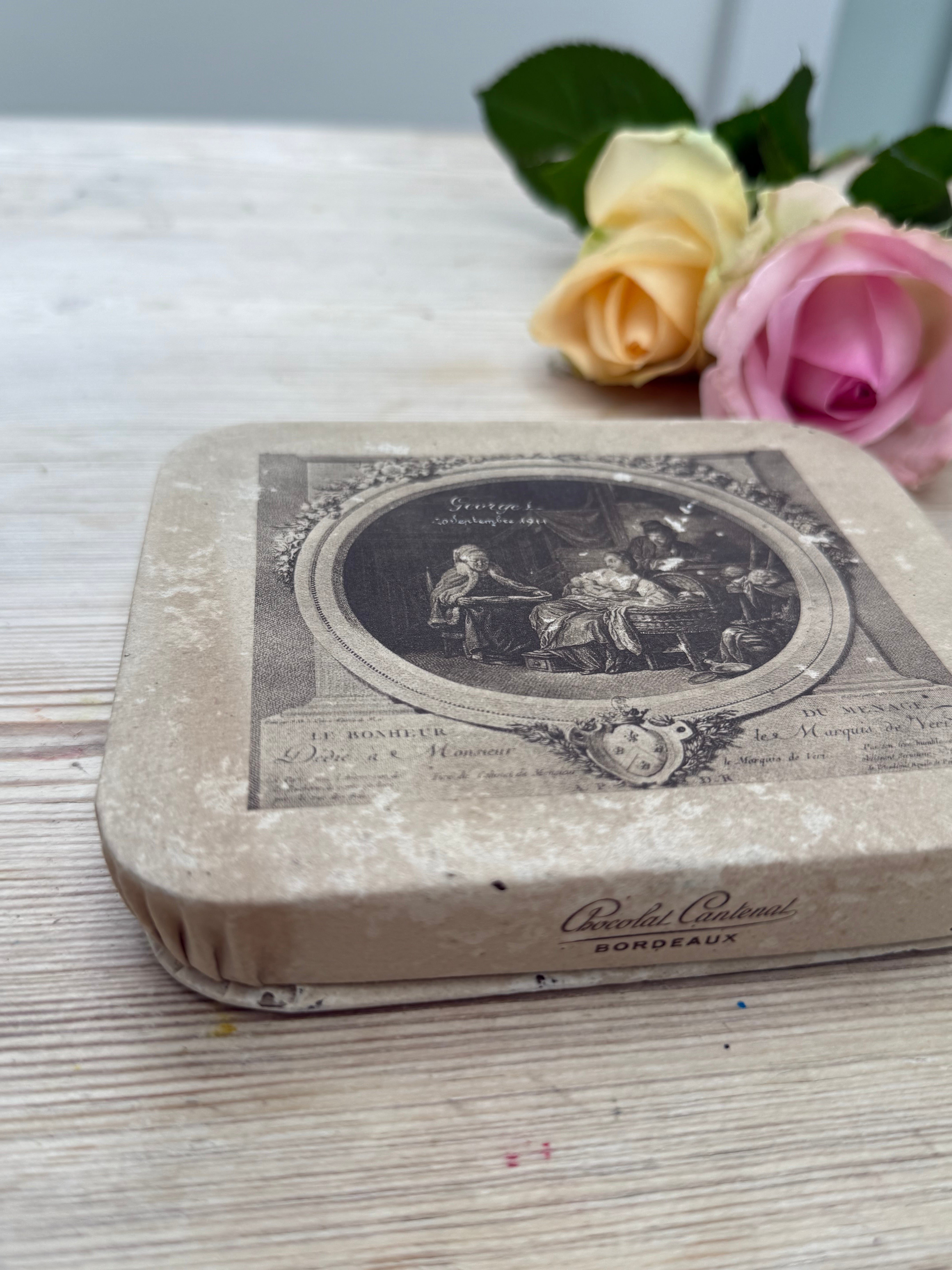 Antique French Baptism Paper Bonbon/ Chocolate Box circa 1900’s