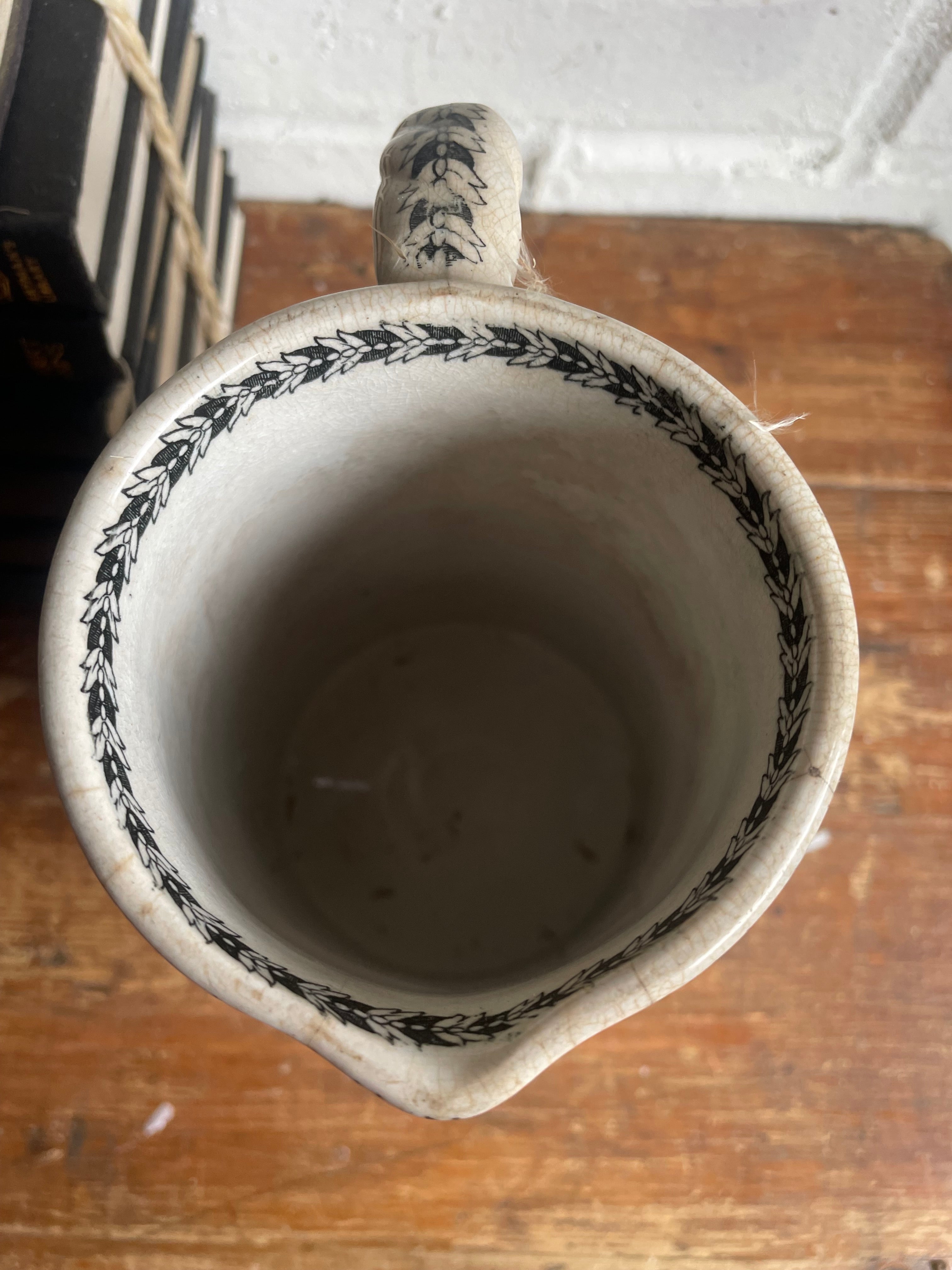 19th Century Staffordshire Transferware Pitcher: Farmers Shearing
