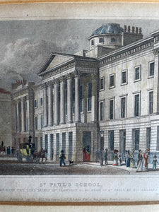 19th Century Framed Bookplate of St Paul’s School in London