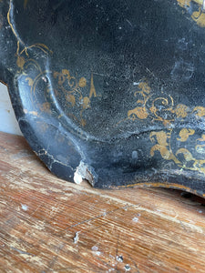 Oversized 19th Century Papier Mache Tray with Mother of Pearl
