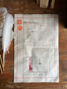 1928 Handwritten and Wax Sealed Conveyance Document. Was £22 now £14.30 at checkout