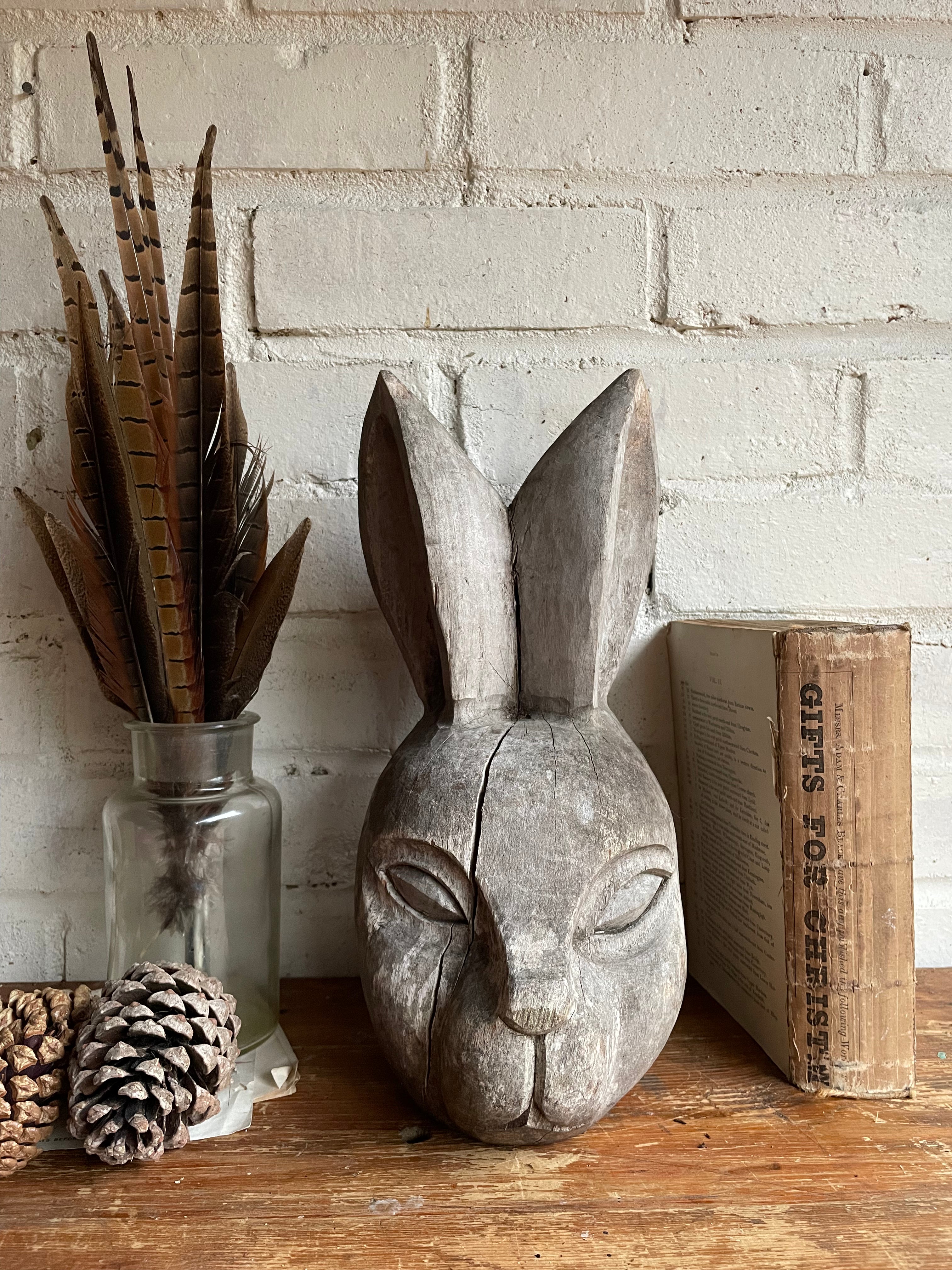 Quirky Carved Hare Sculpture