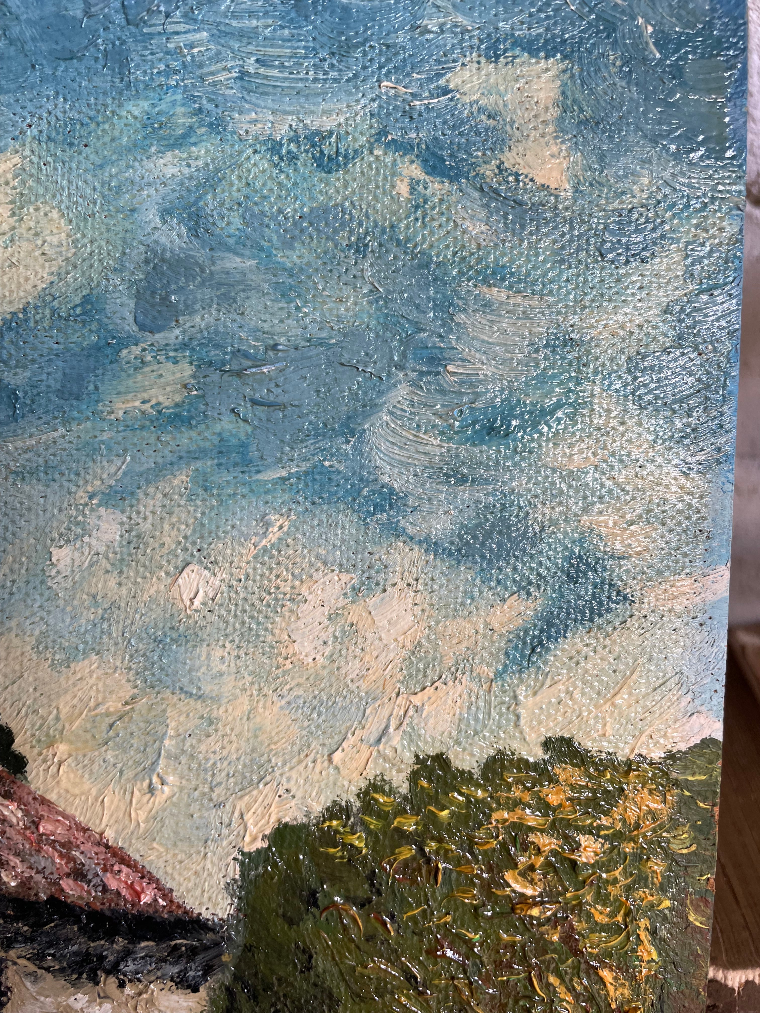Provencal Farmhouse :  Signed Oil on Board