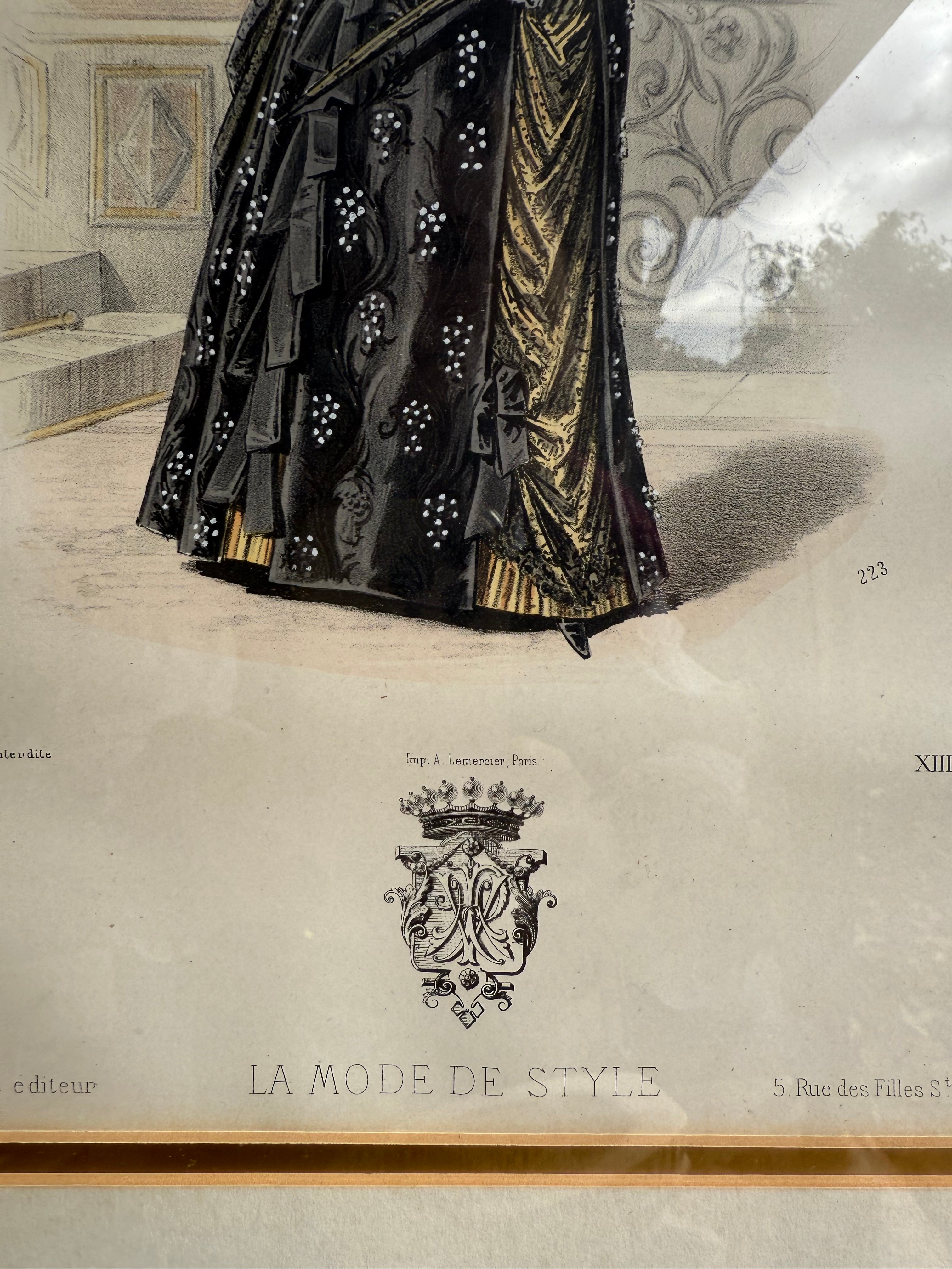 19th Century French Magazine Framed Hand Coloured Illustration - No 14