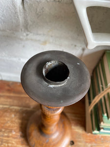 1940s Turned Wooden Candlestick