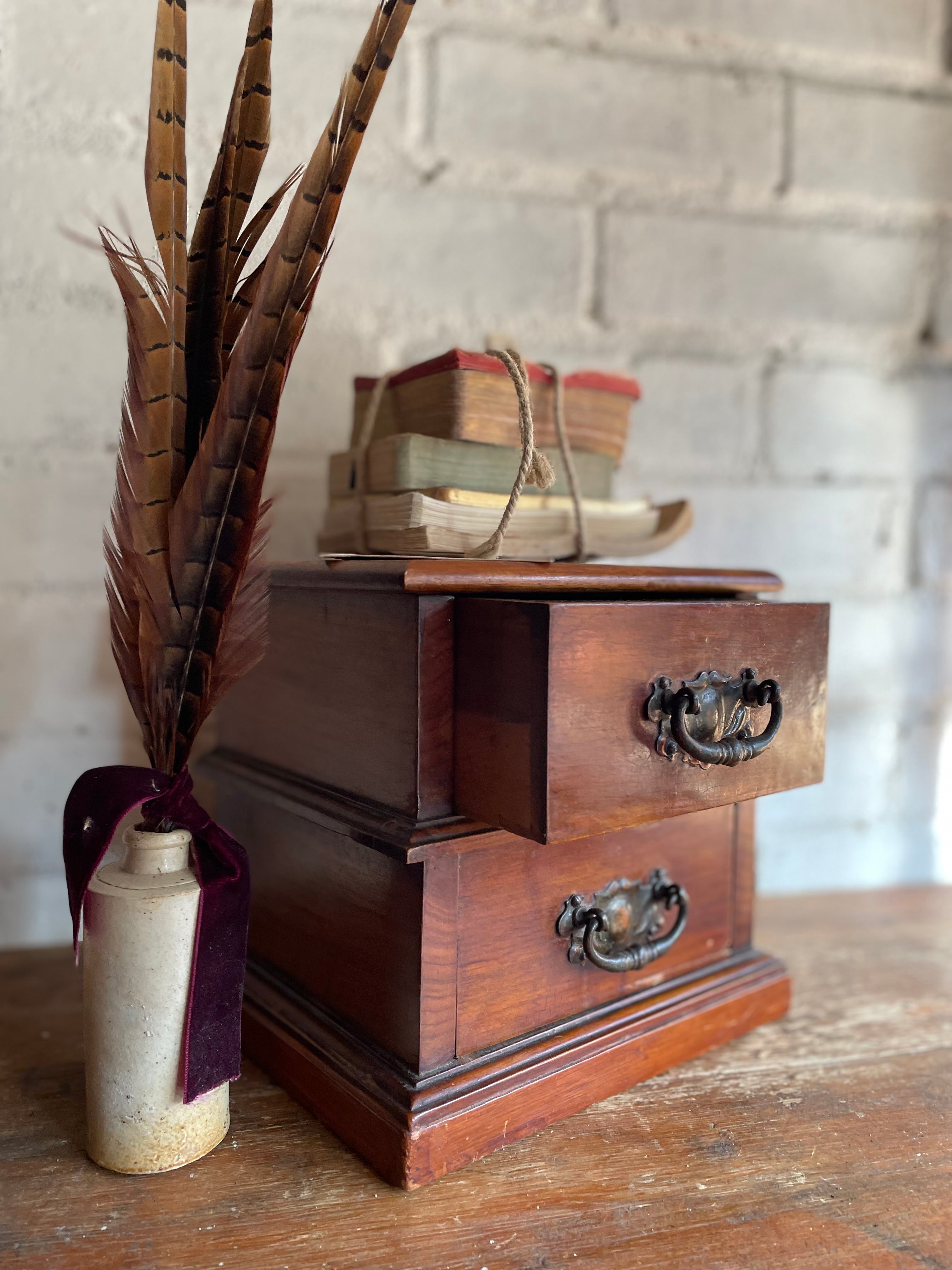Victorian Mini Drawers with Original Faded Copper Handles