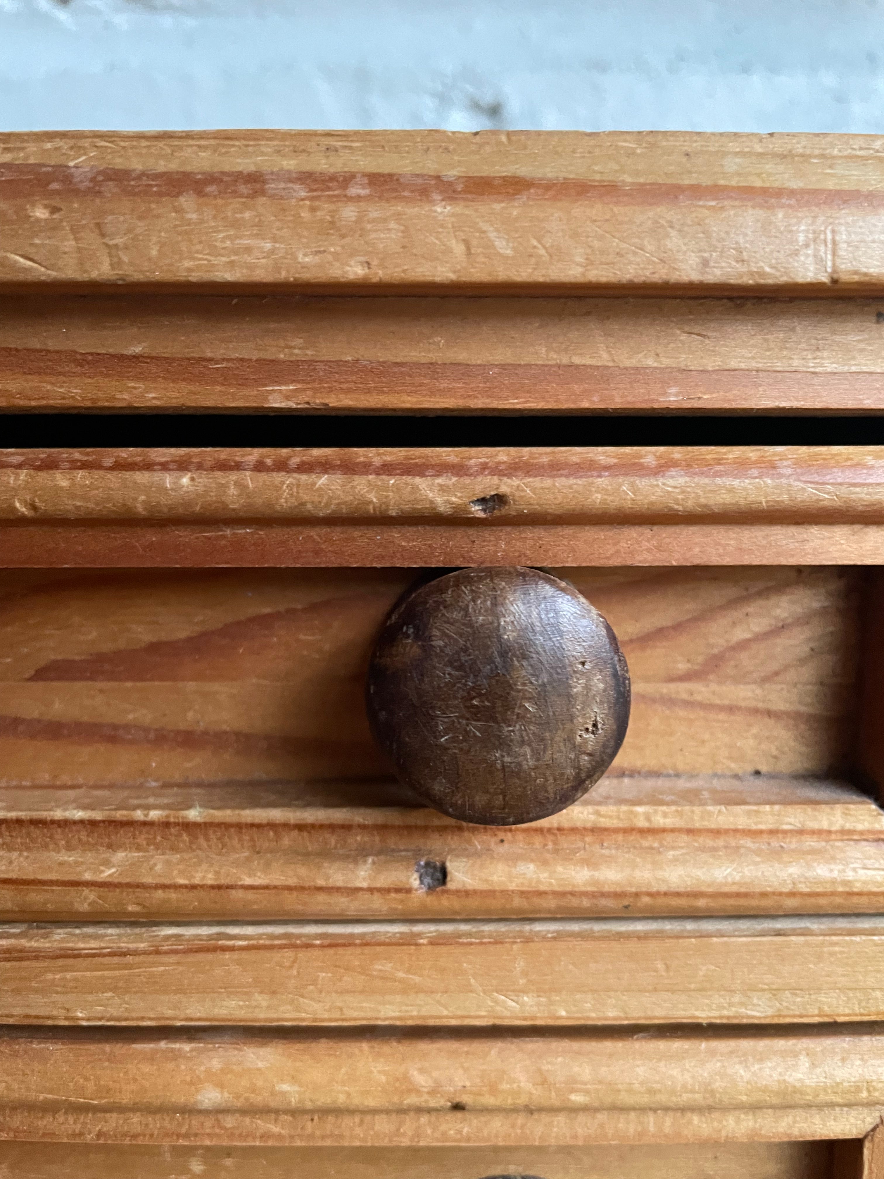 Vintage Pine Apprentice Drawers with turned knobs