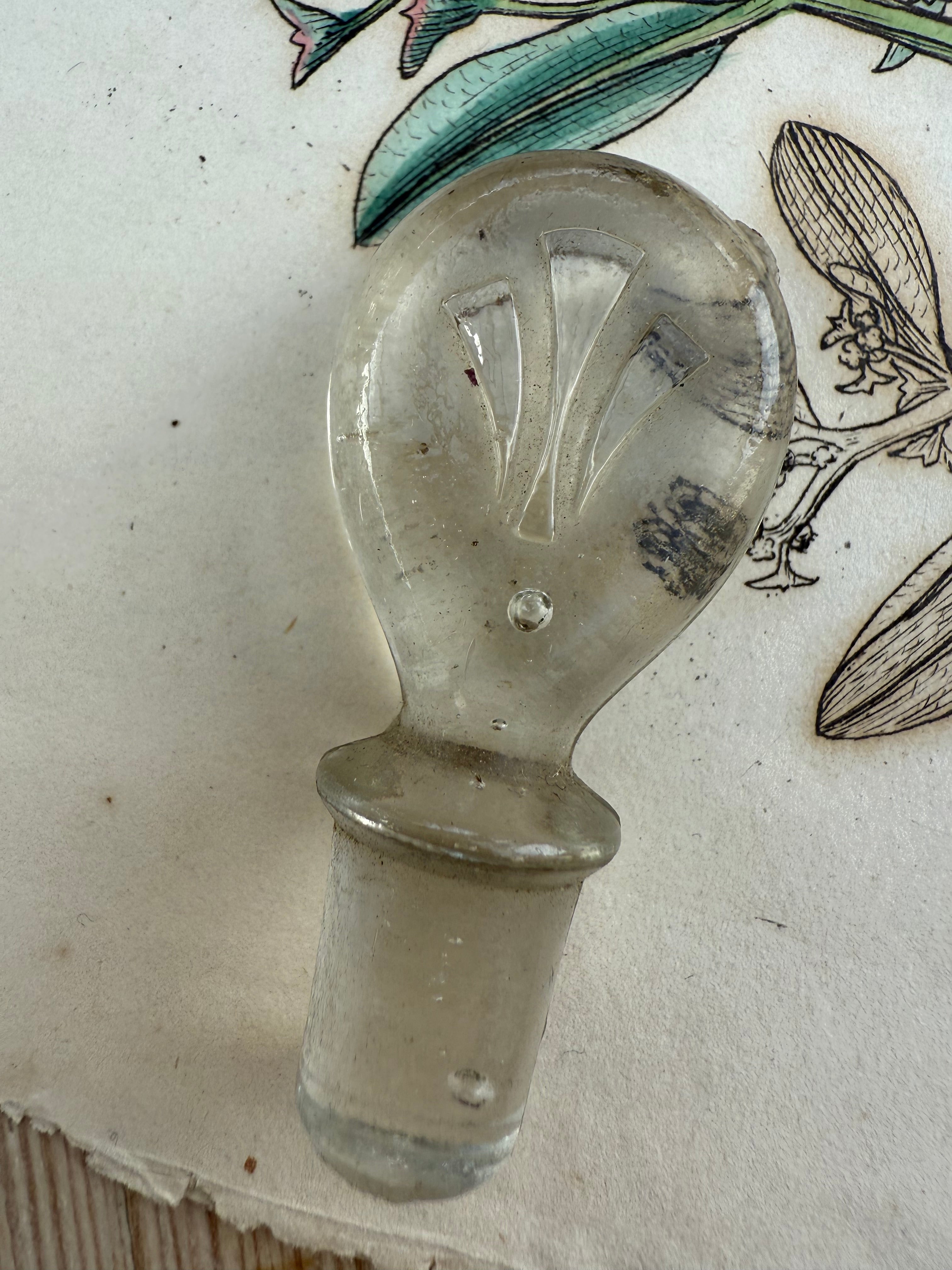 Circa 1870s: Small Victorian Cut-Glass Perfume Bottle