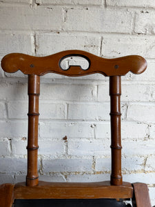 Victorian Faux Bamboo & Leather Folding Campaign Chair