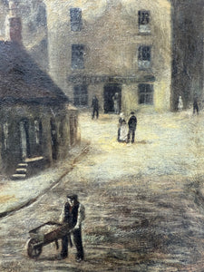 A village in light & shade: 19th Century Scottish School Signed Oil on Canvas