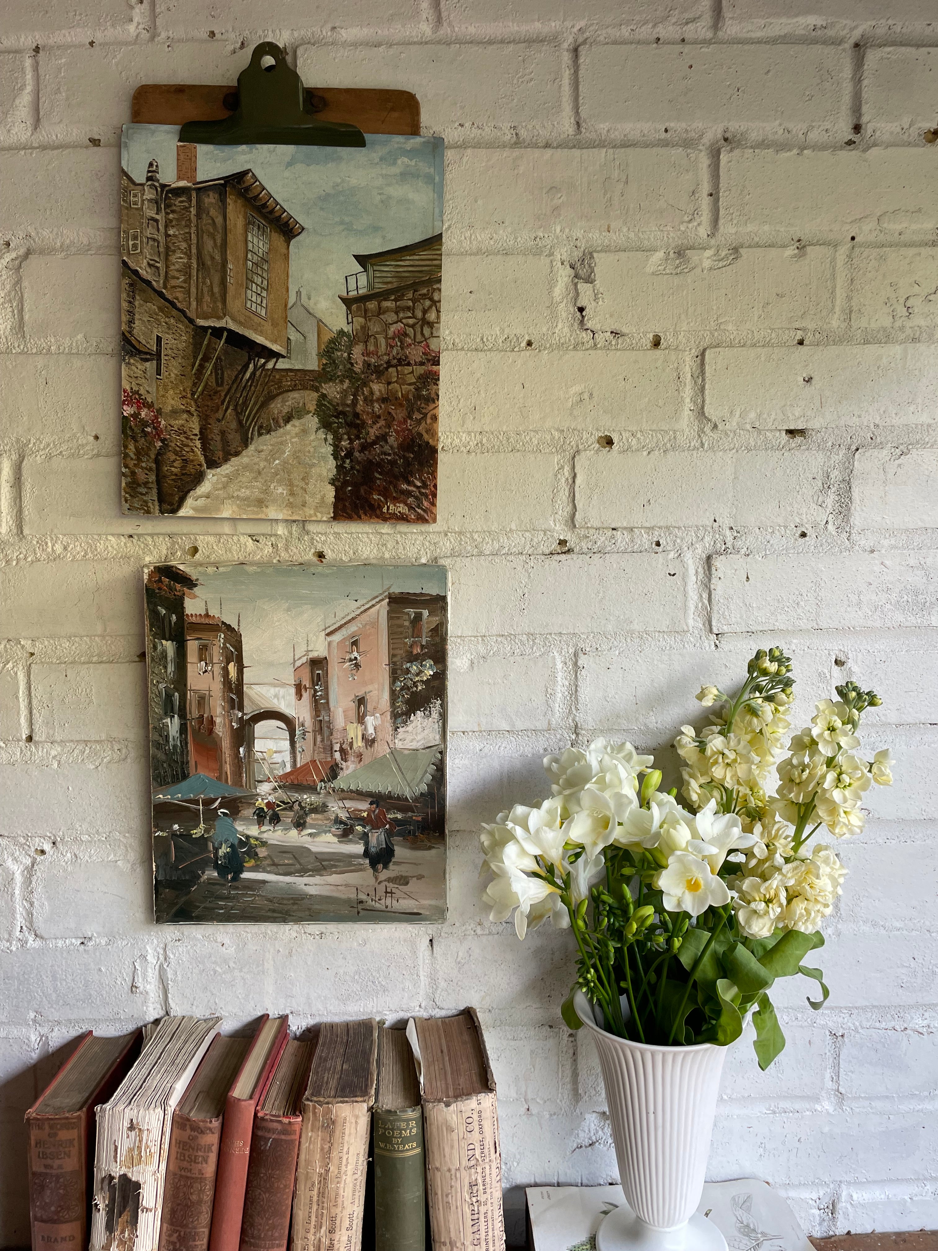 House on Stilts: Vintage Oil on Board