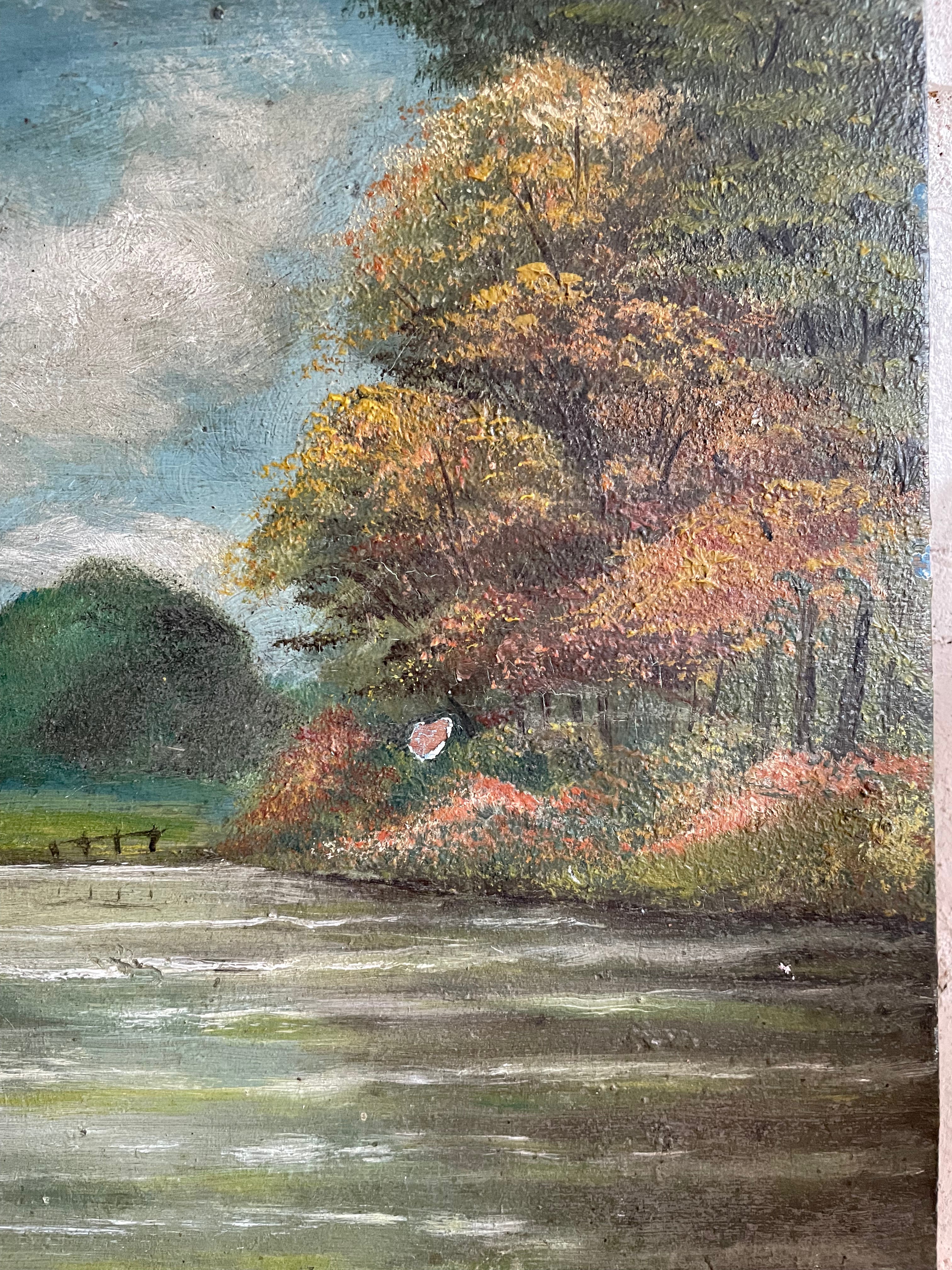 The Loire Valley: Small Antique Oil on Wood