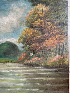 The Loire Valley: Small Antique Oil on Wood