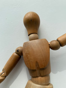 Early-Mid 20th Century French Wooden Oversized Articulated Artists Mannequin with Stand