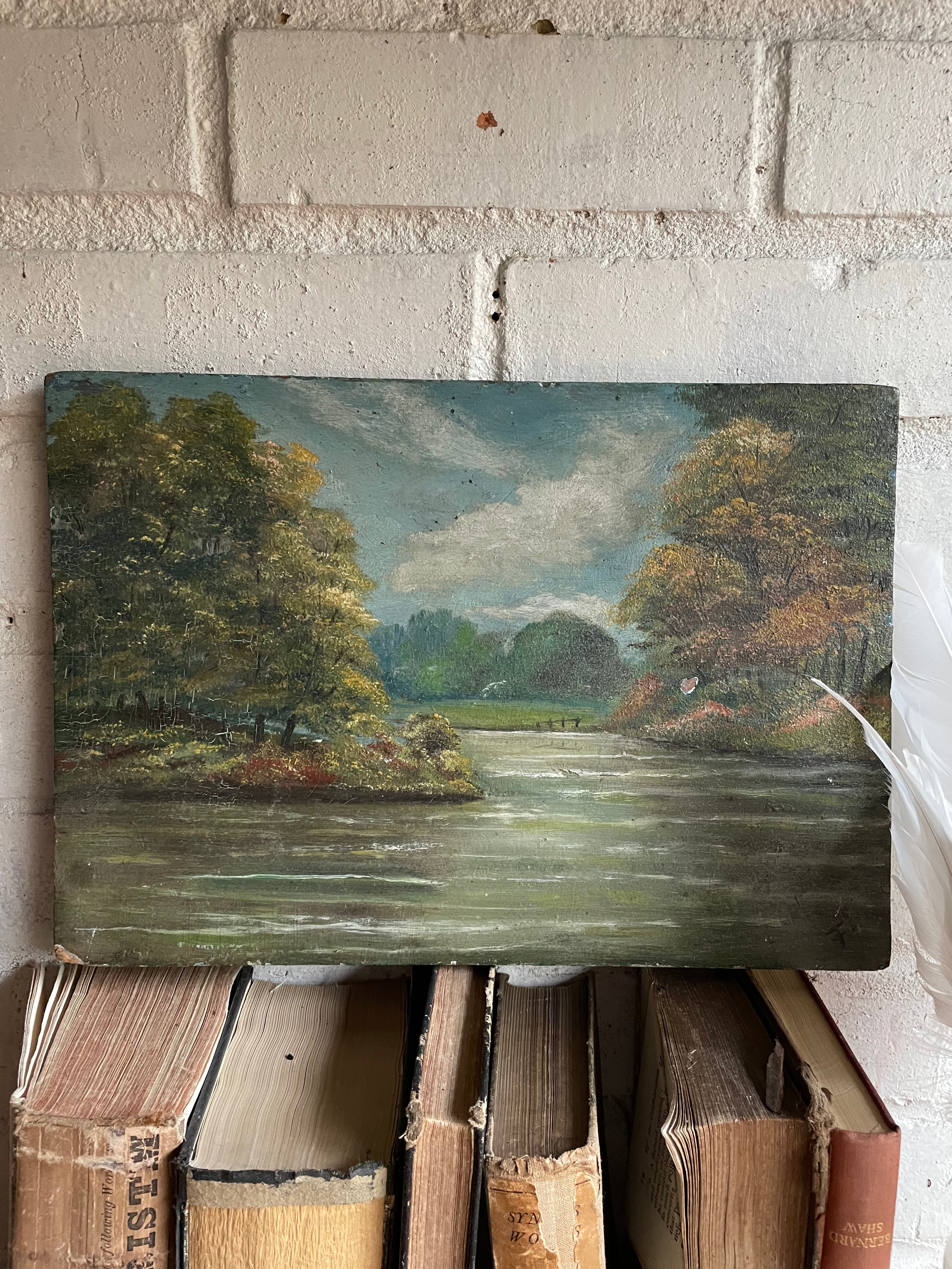 The Loire Valley: Small Antique Oil on Wood