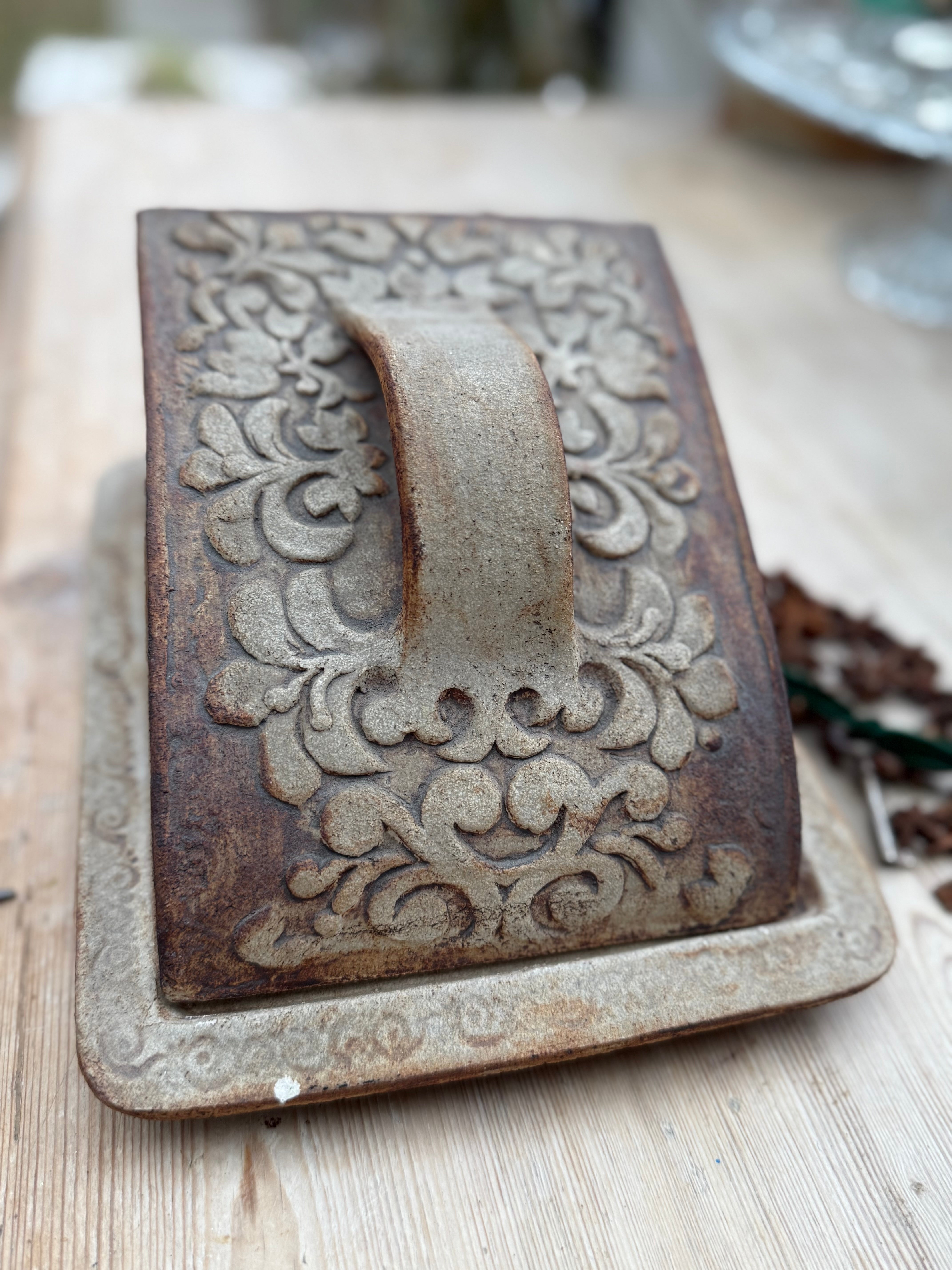 Mid- Century Studio Pottery Cheese Dome and Plate