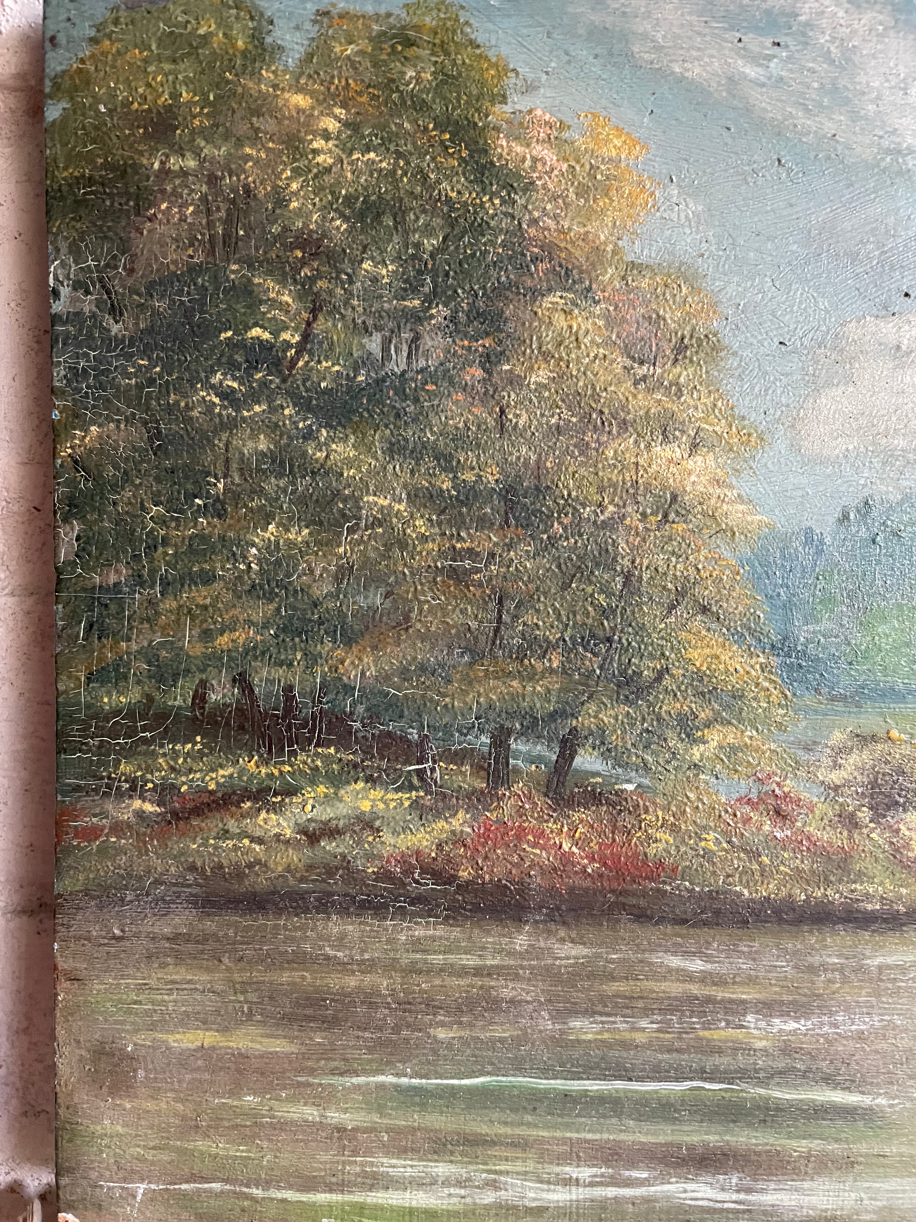 The Loire Valley: Small Antique Oil on Wood