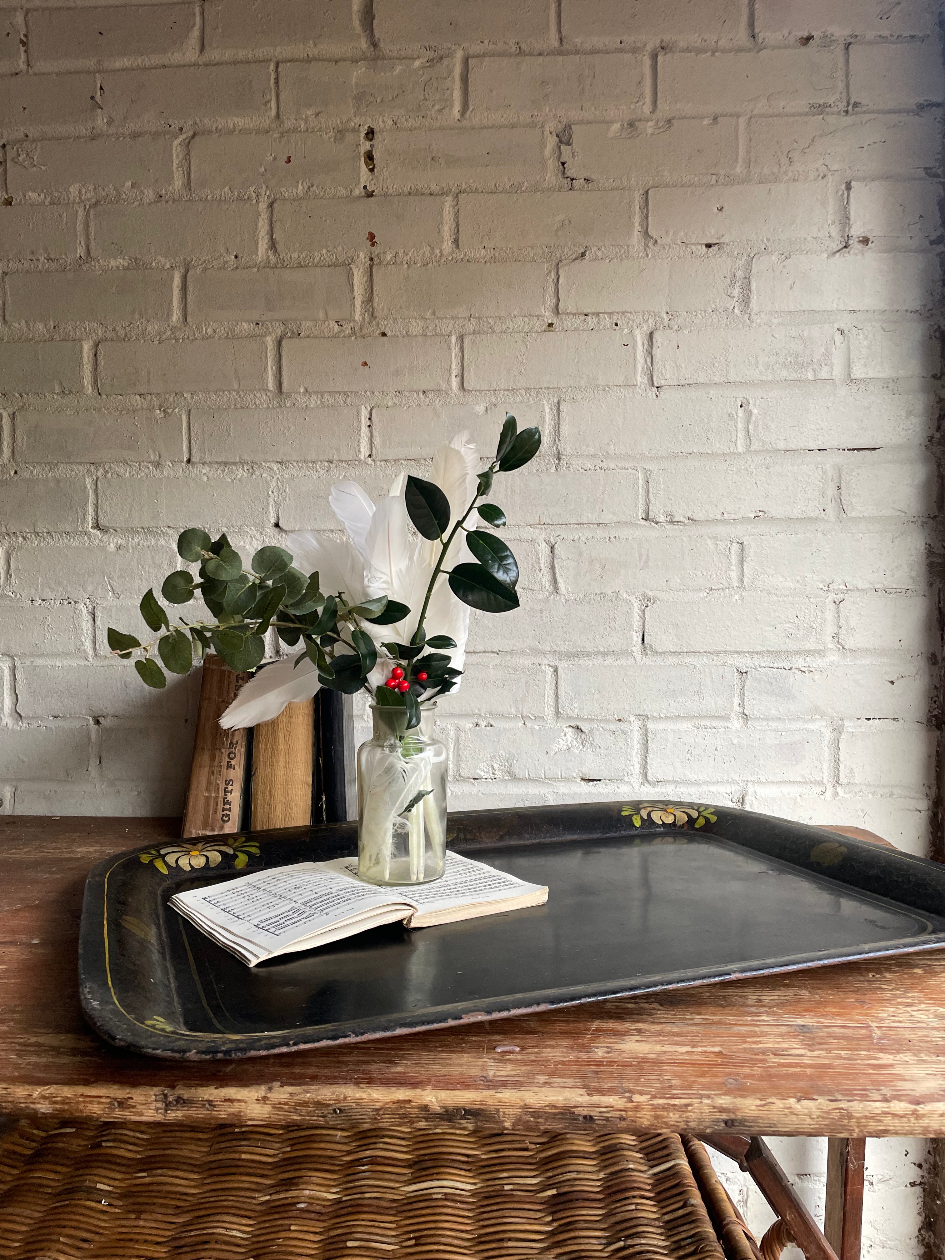 Oversized 19th Century Toleware Metal Tray