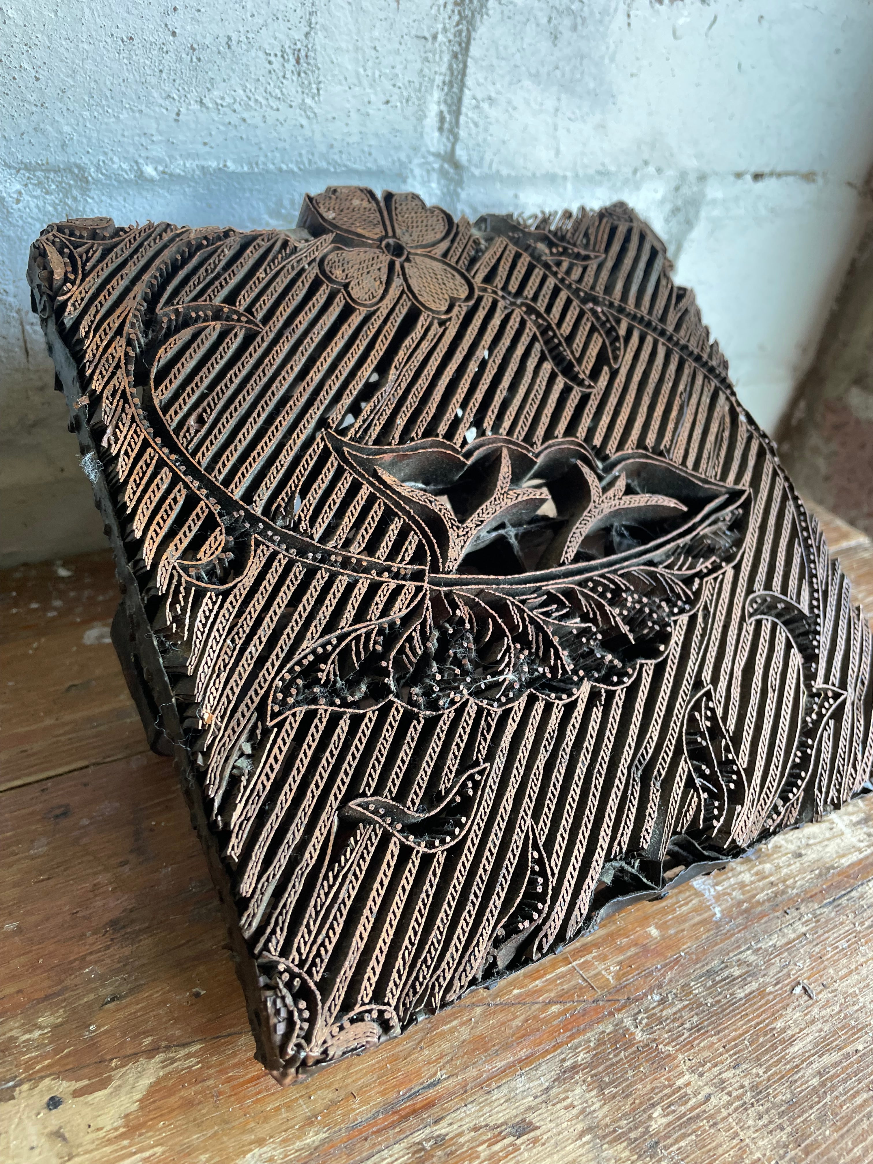 Antique Copper Textile Printing Block