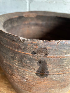 19th Century Hand-Carved Large Grain Pot