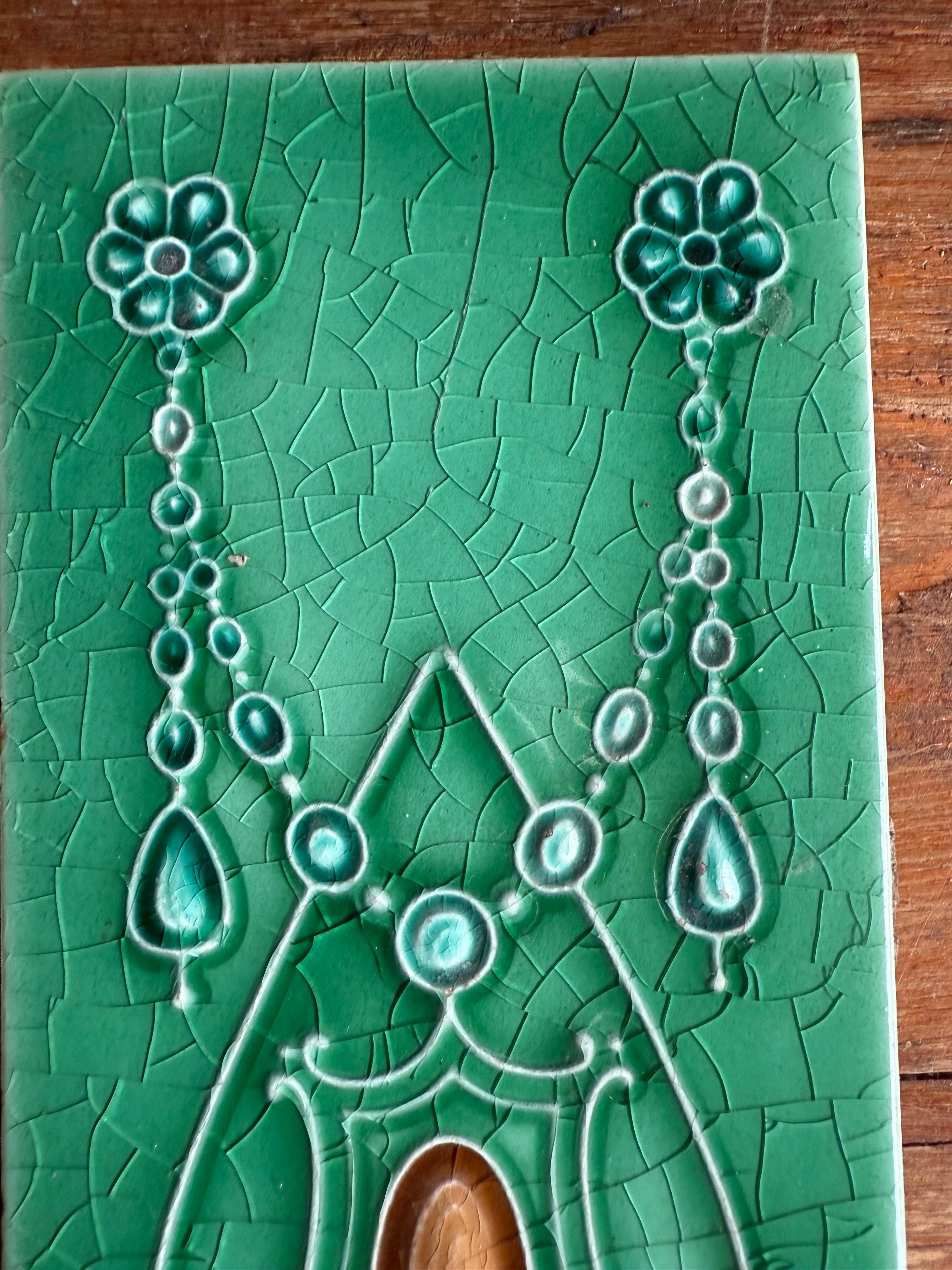 Pair of Art Nouveau Fireplace Tiles