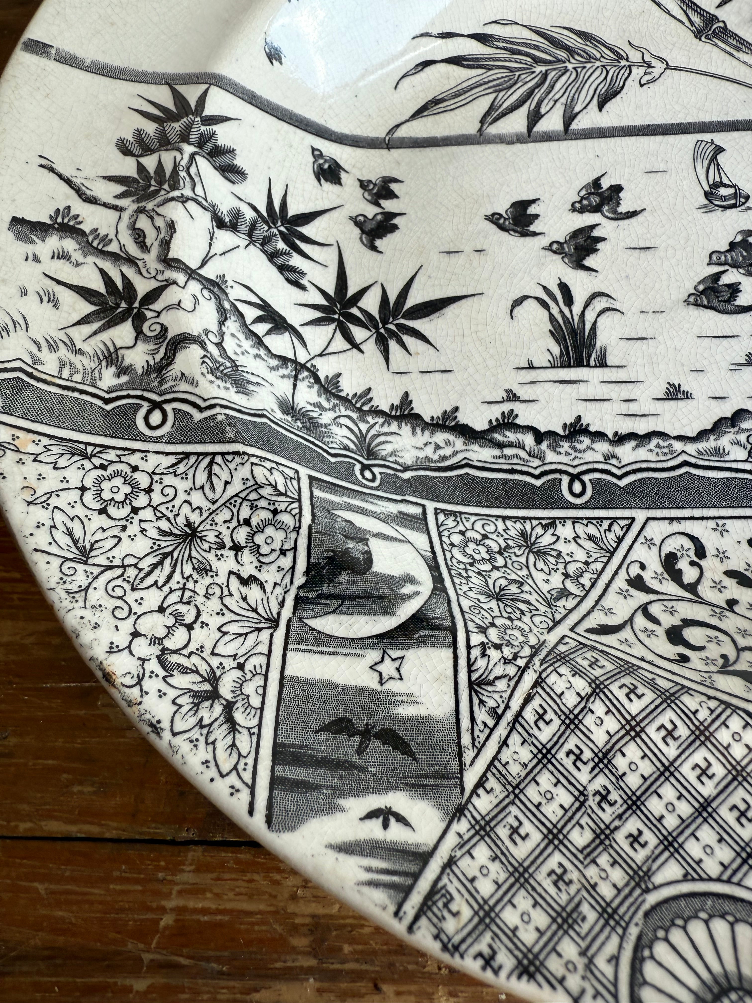 19th Century Aesthetic Movement Ironstone Bowl