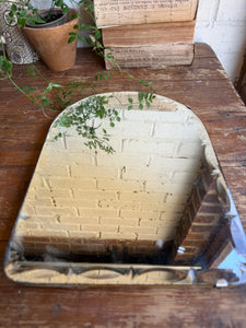 Small Art Deco Wall Mirror with Original Bevelled Glass