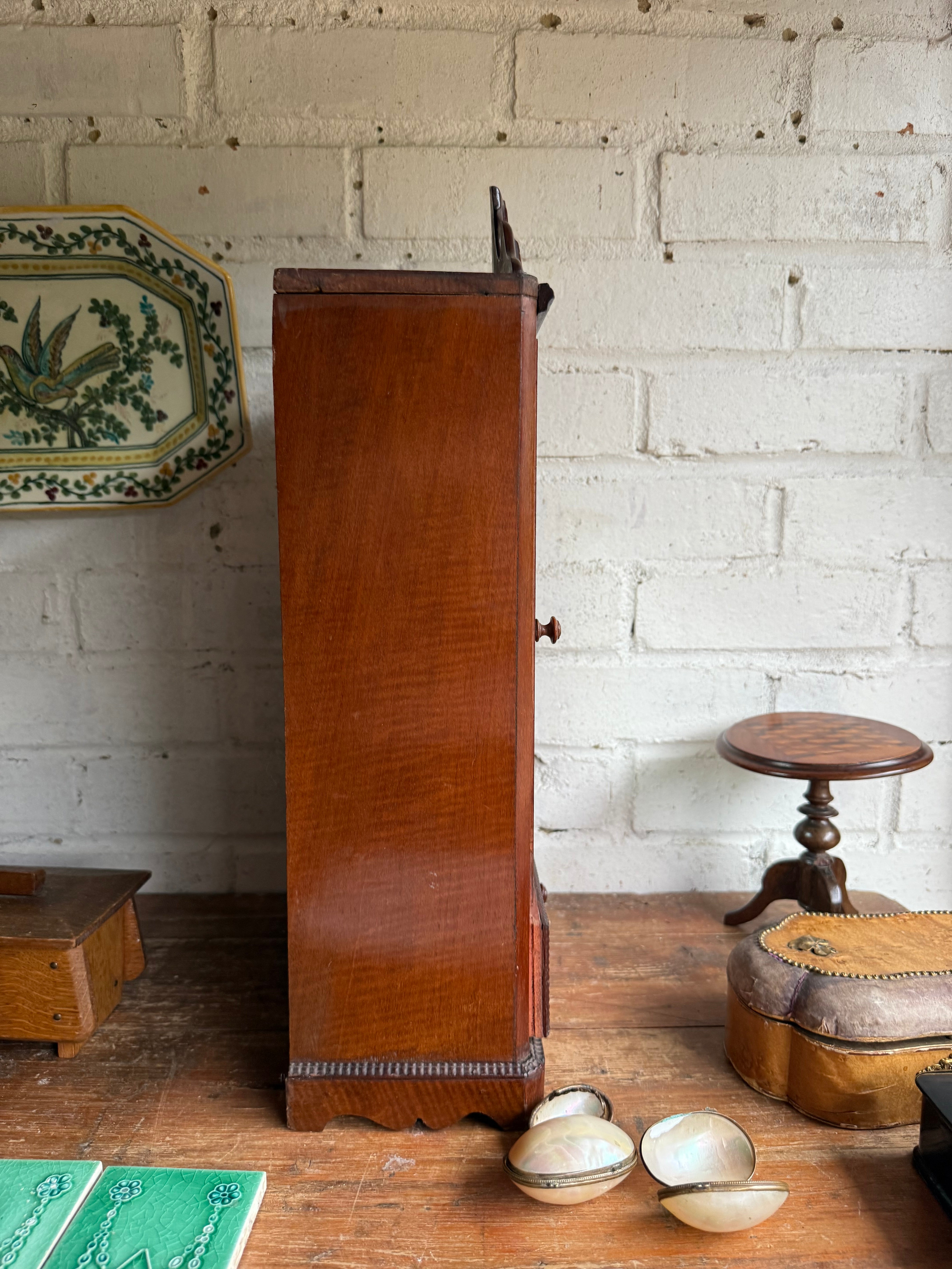 Early 20th Century French Mirrored Tabletop Cabinet with Drawer