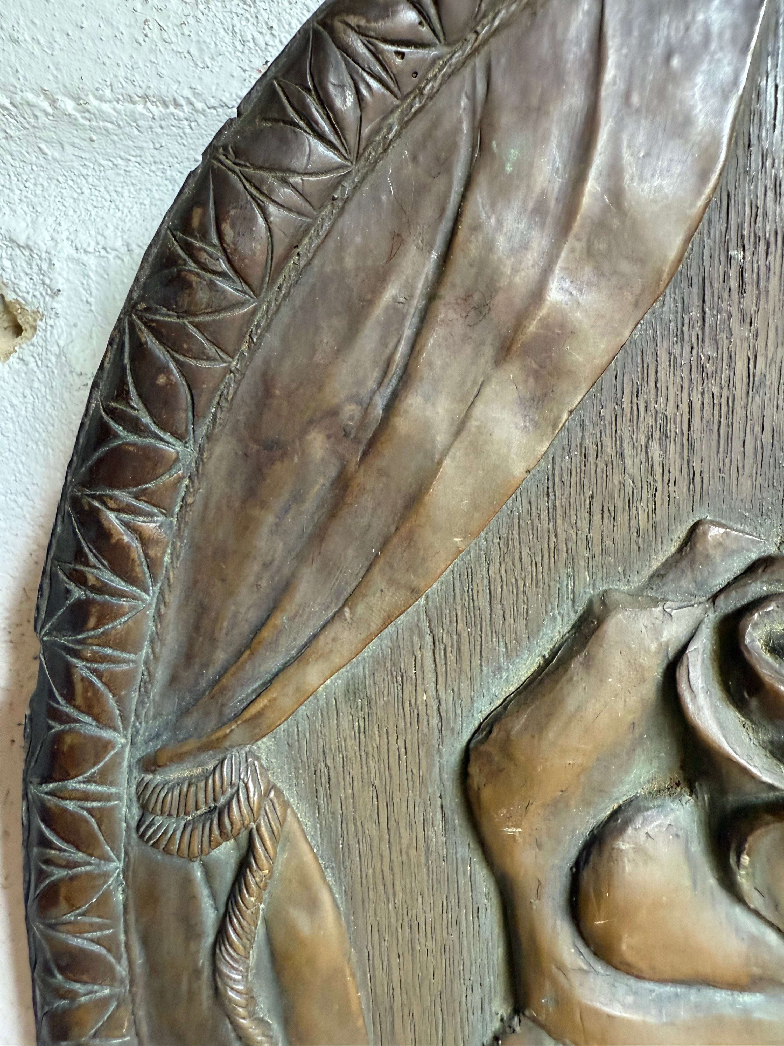 Rose Revealed: 19th Century Wood, Iron and Resin Plaque