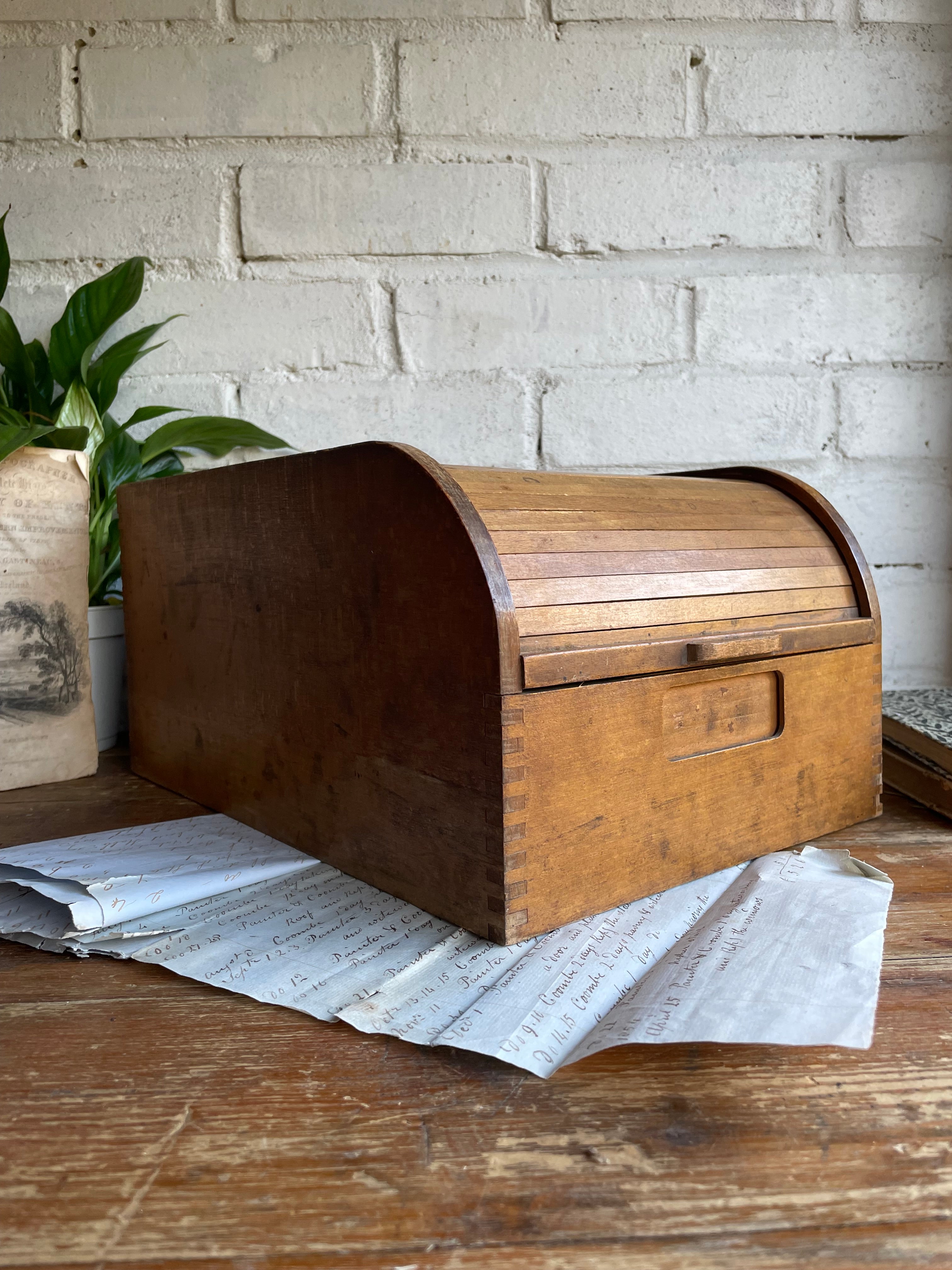 1930s Tambour Desktop Filing Drawer