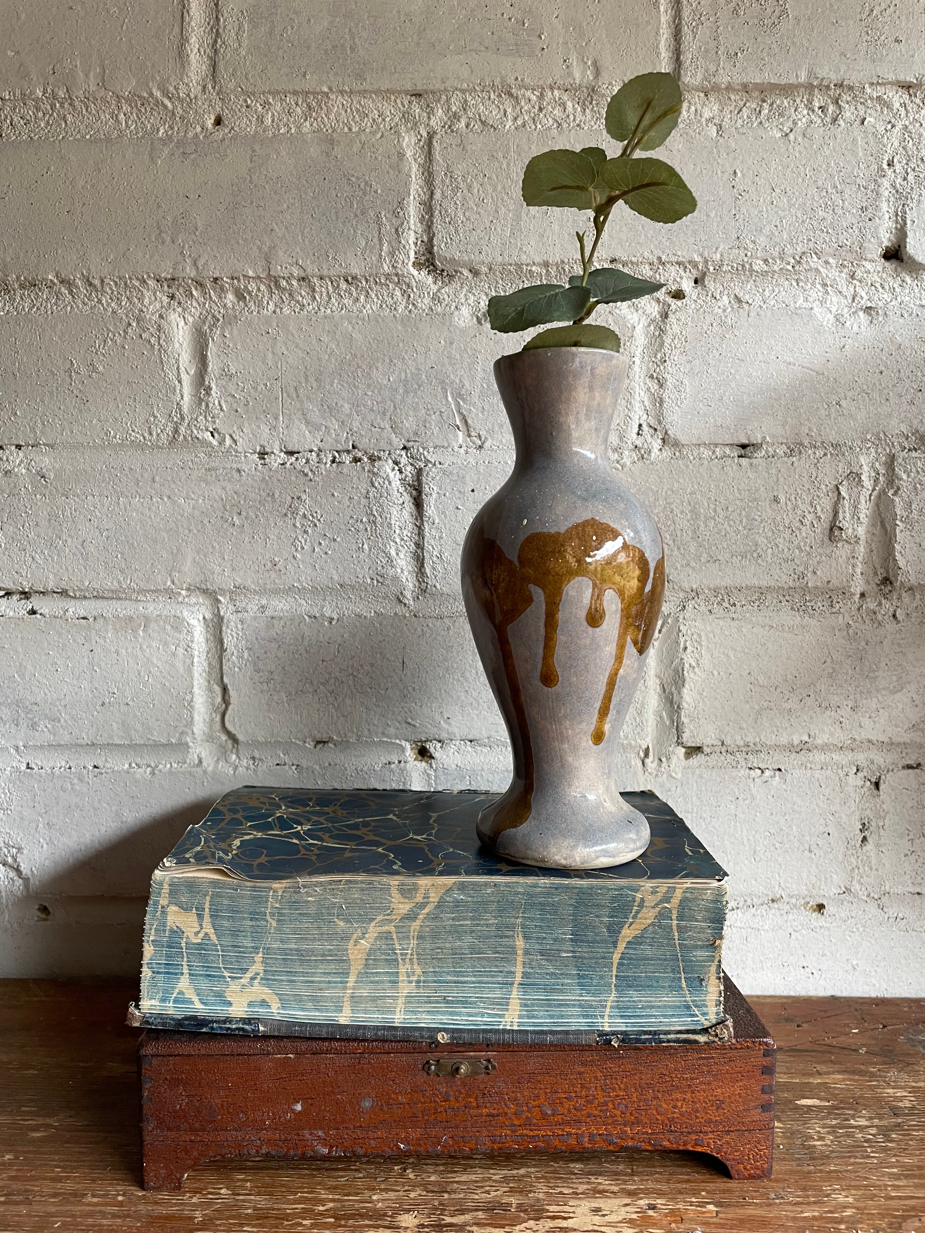Blue & Gold Studio Pottery Vase