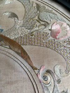 Small Victorian Hand Embroidered Ebonised Side Table