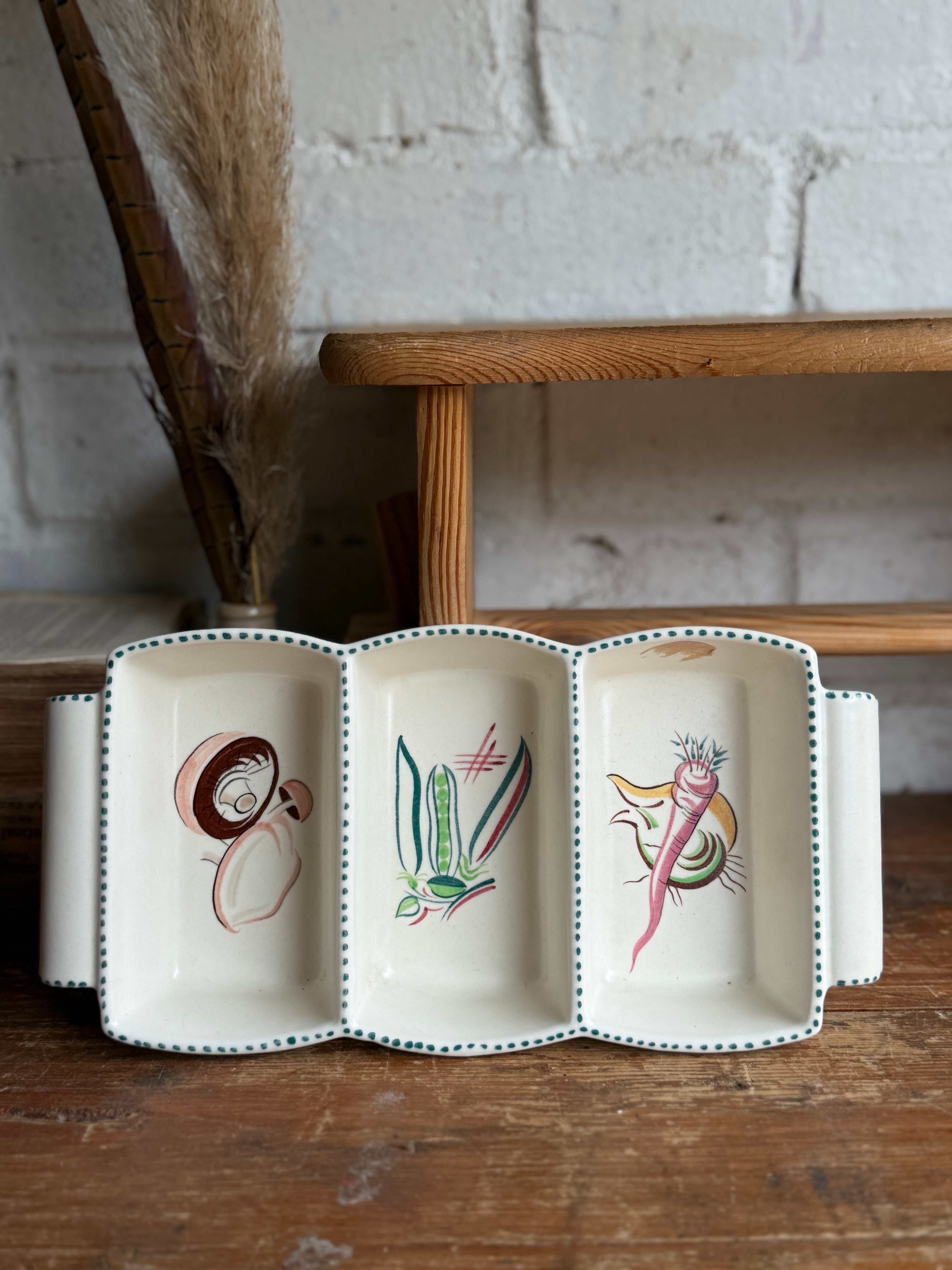 Vintage Poole Pottery Hors d'Oeuvres Dish