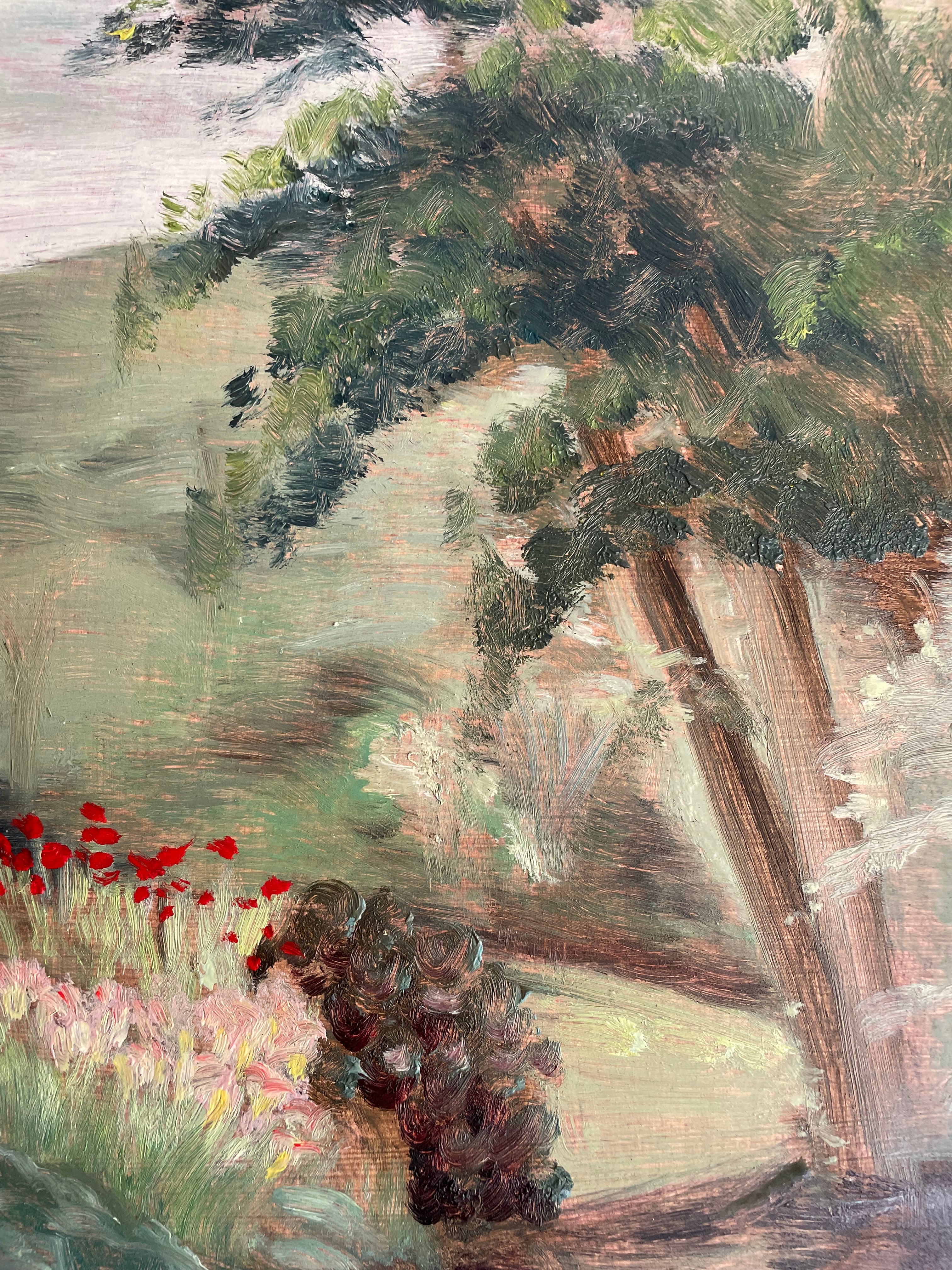 Waterside Reflection: Signed Oil on Board