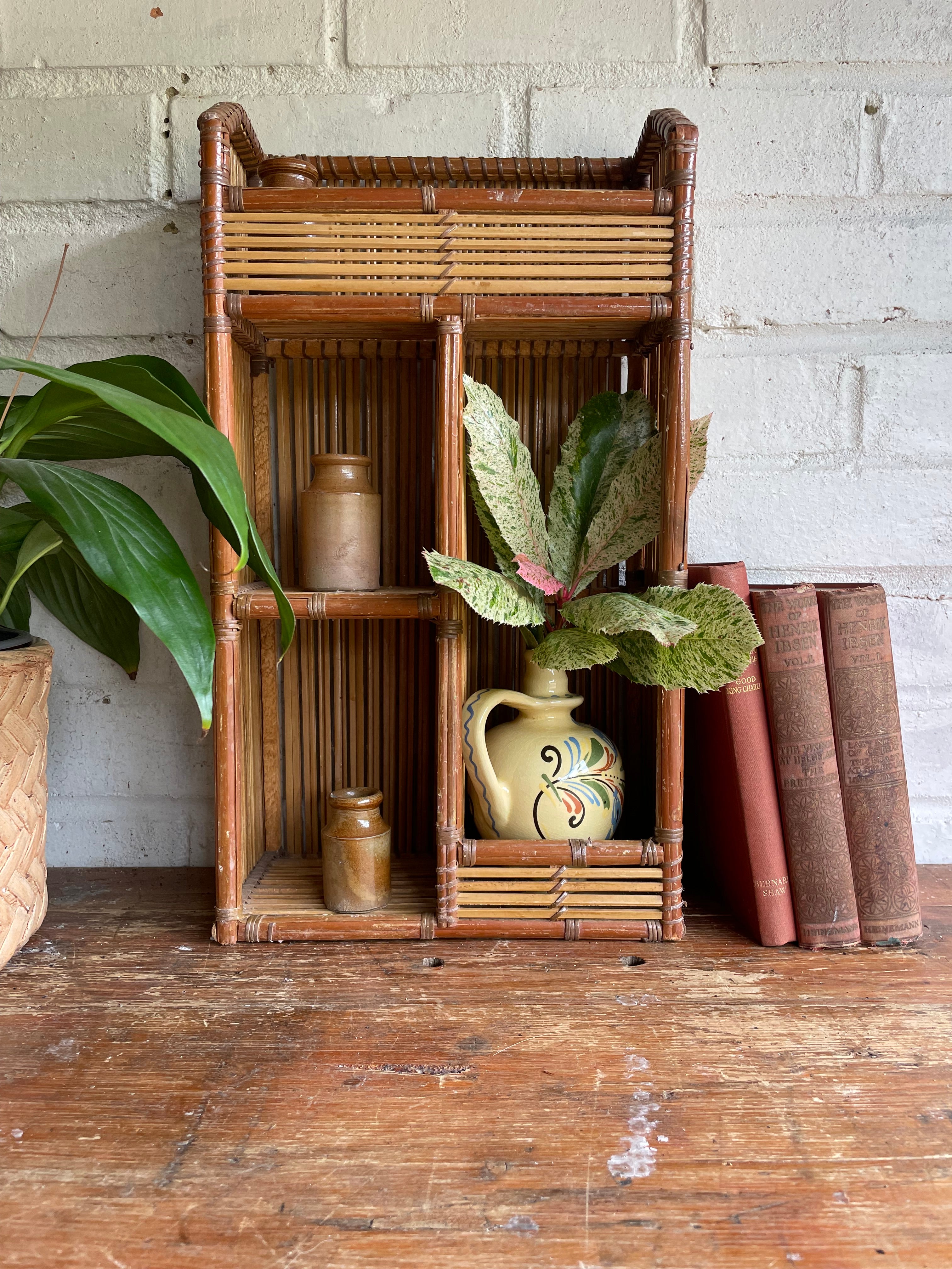 Small Rattan & Bamboo Shelf