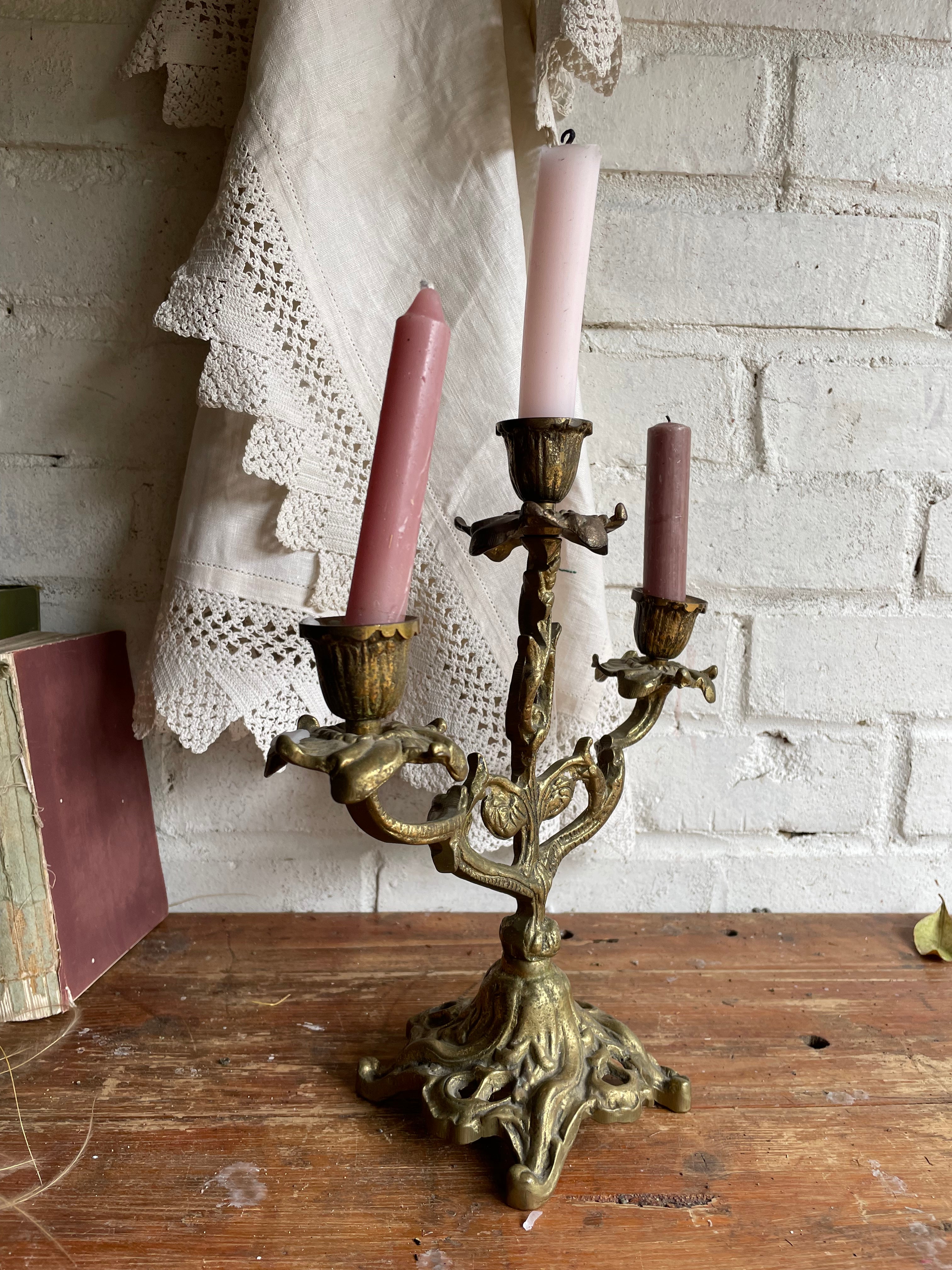 Heavy Brass Decorative Candelabra