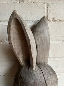 Quirky Carved Hare Sculpture