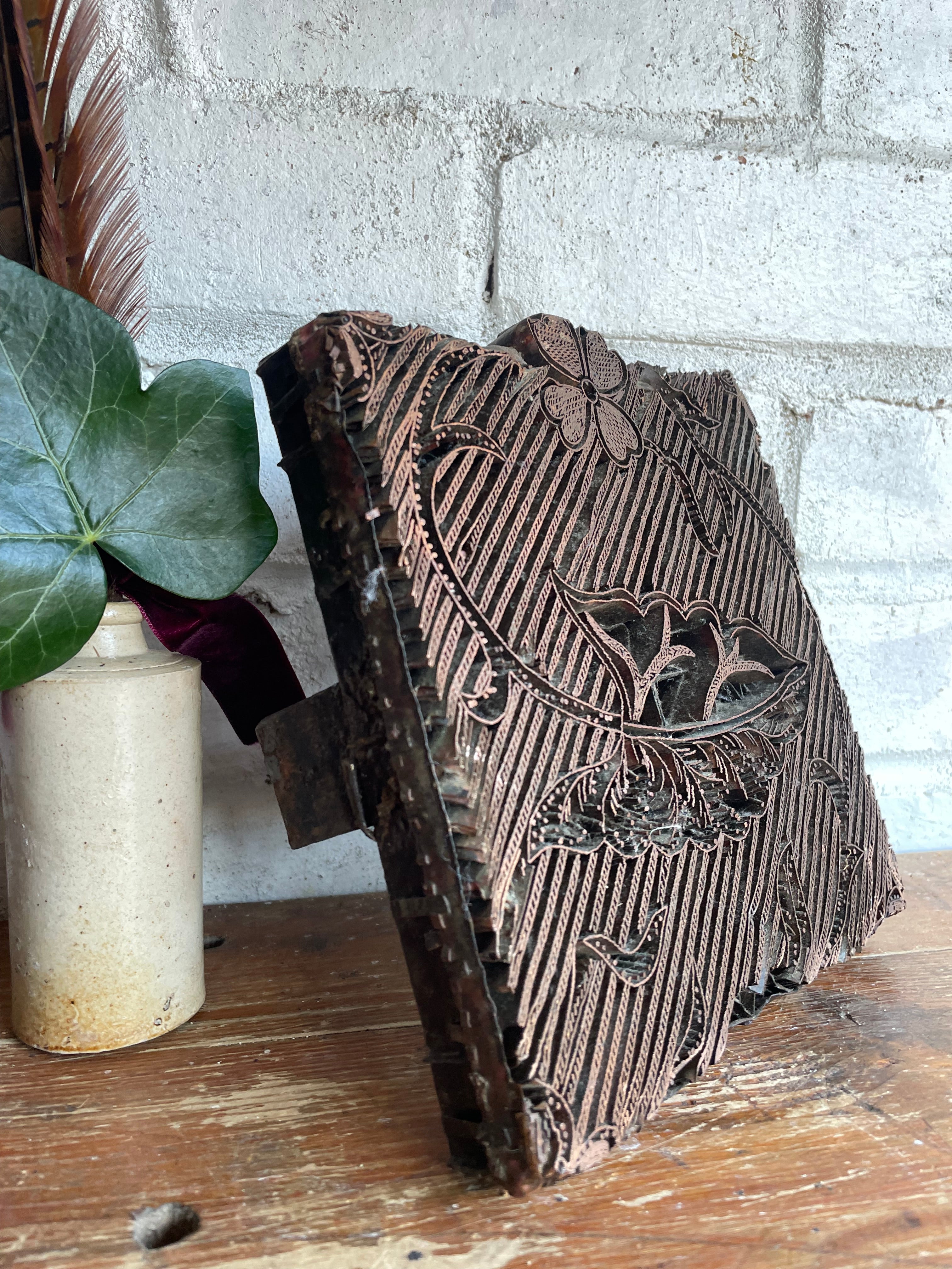 Antique Copper Textile Printing Block