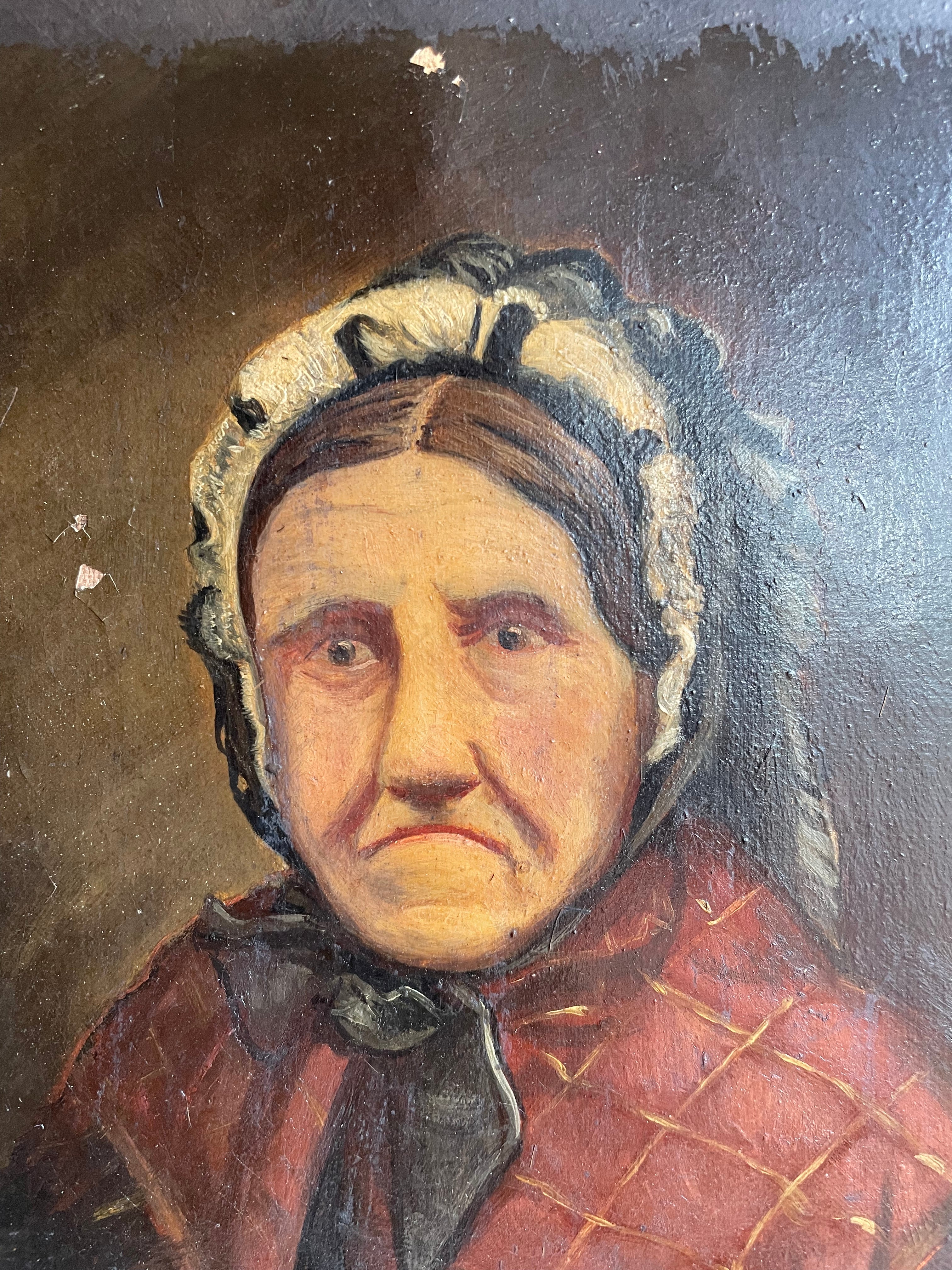 Small 19th Century Oil on Canvas: Portrait of a Woman