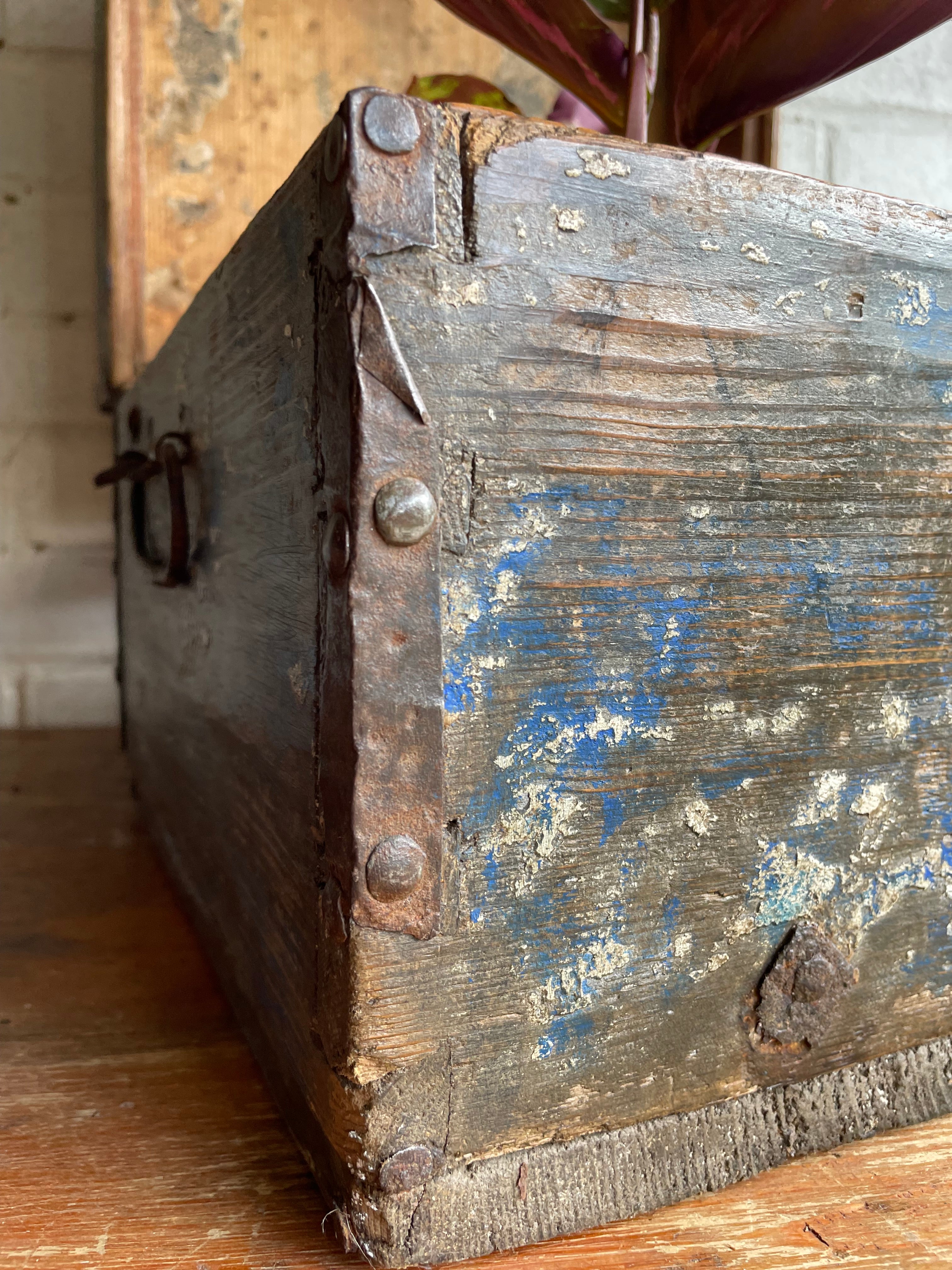 19th Century Chest with Original Iron Handles