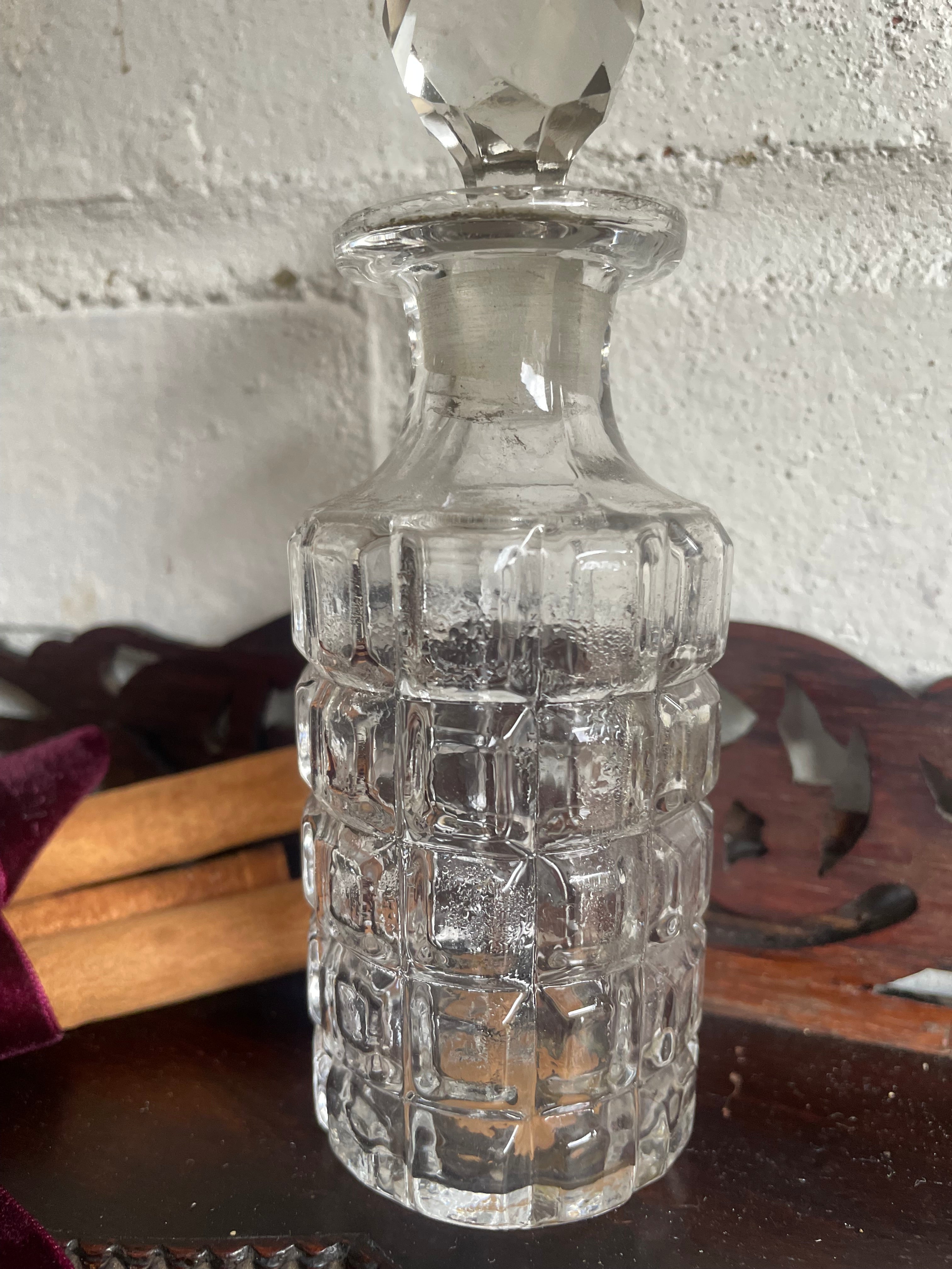 Small Victorian Cut-Glass Perfume Bottle.