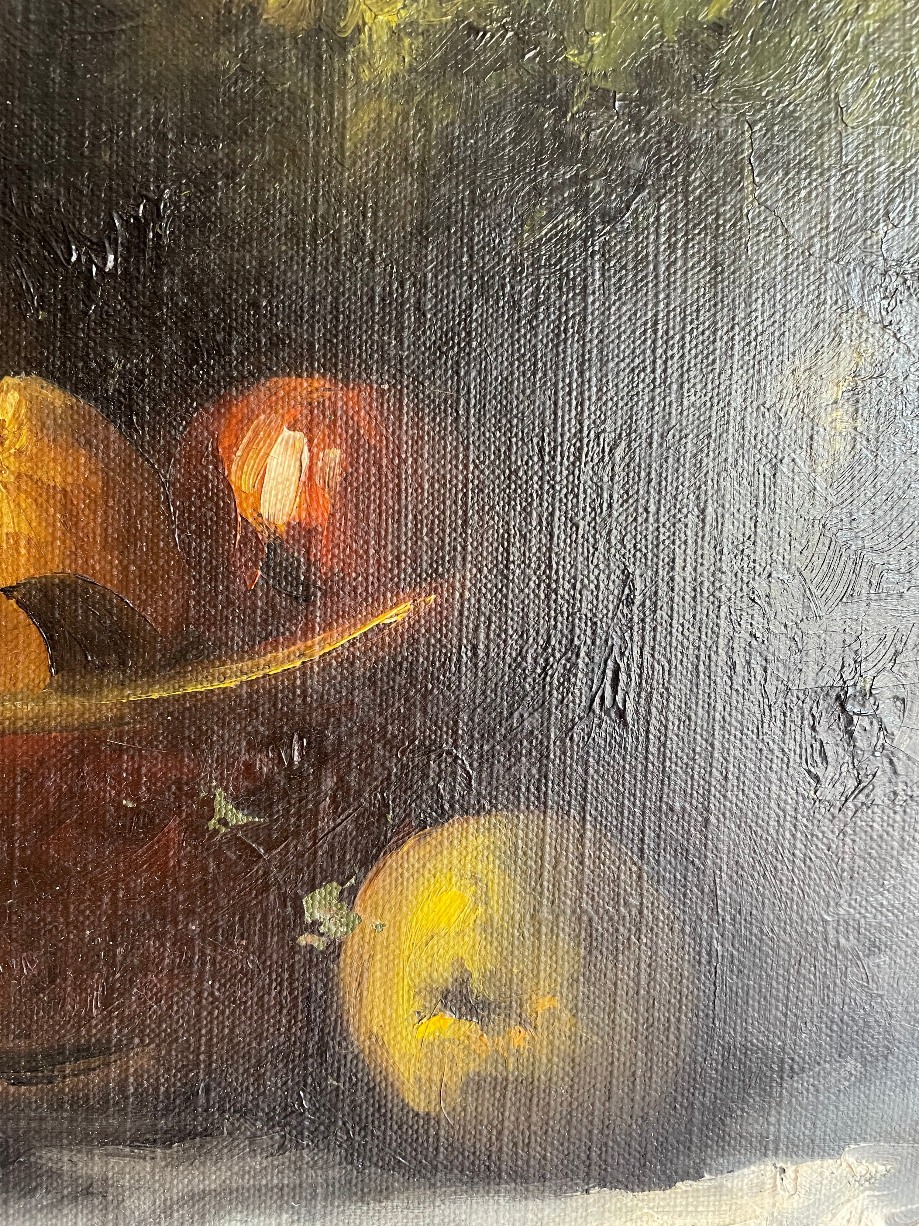 Still-Life with Copper Jug: Vintage Oil on Board