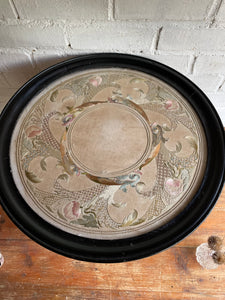 Small Victorian Hand Embroidered Ebonised Side Table