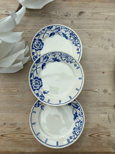 Set of Three Antique French “Luneville” Side Plates