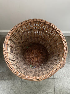 Tall Vintage French Rattan Baguette Basket