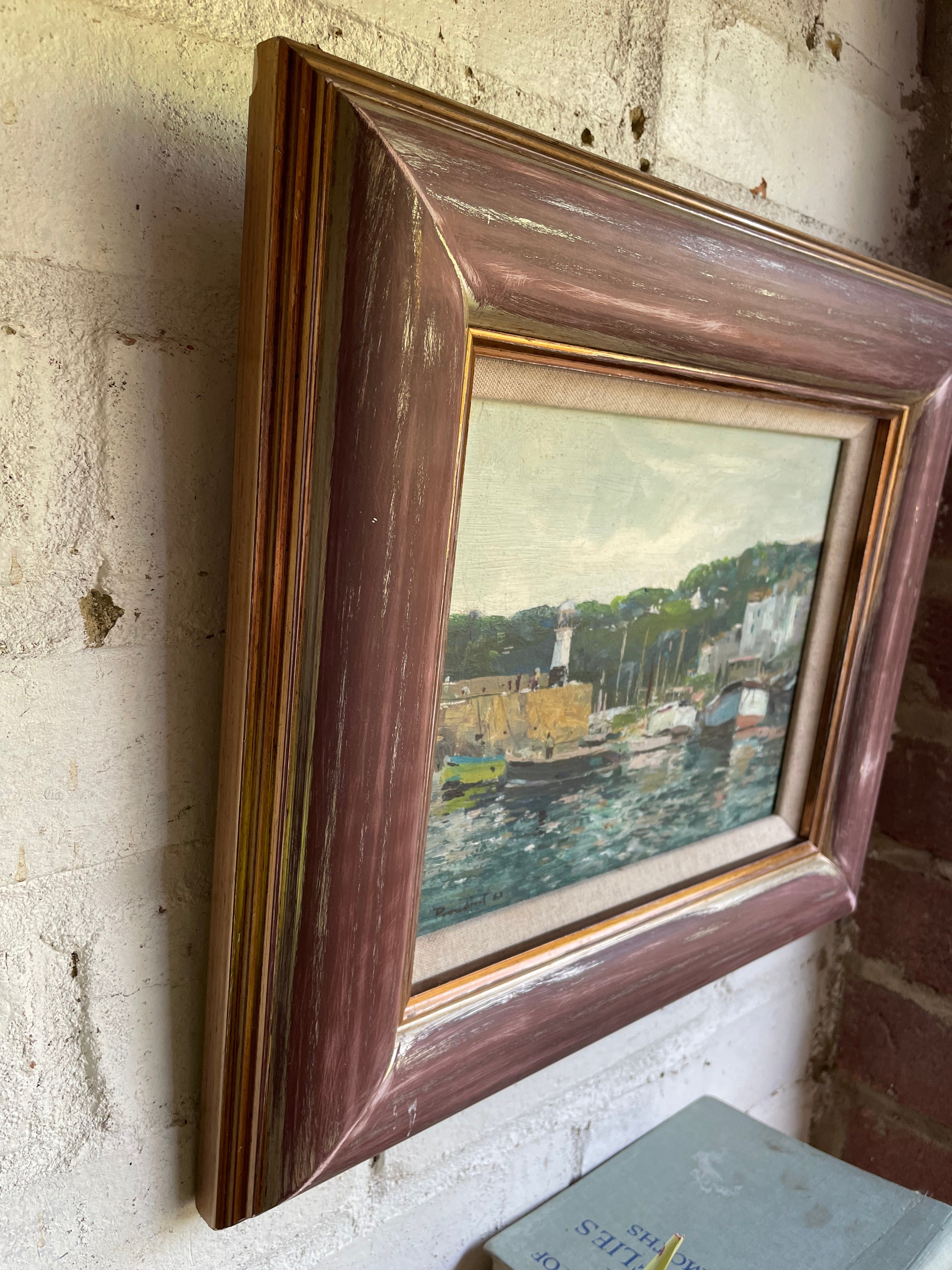 Harbour Scene: Midcentury Oil Painting Signed & Dated