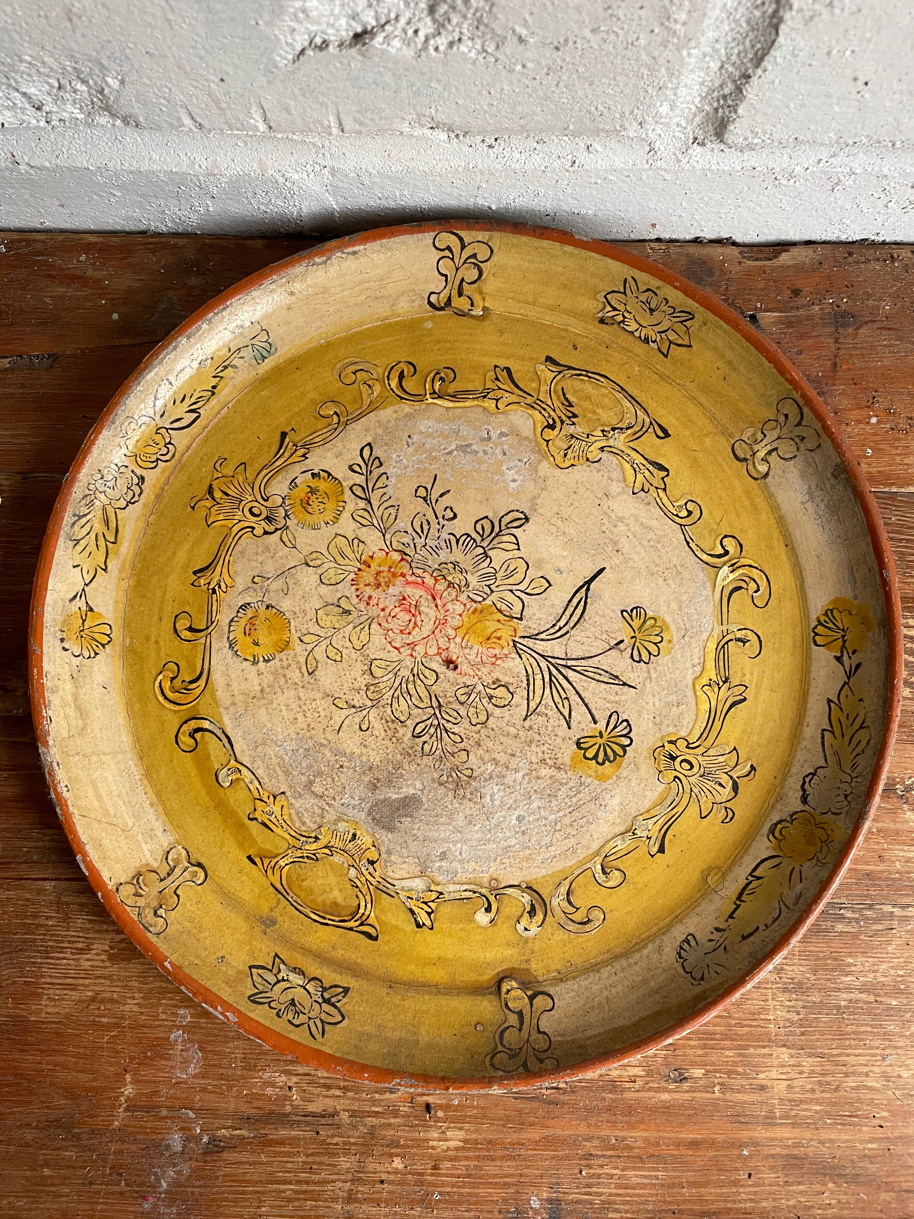 Hand-Painted Wood Tray
