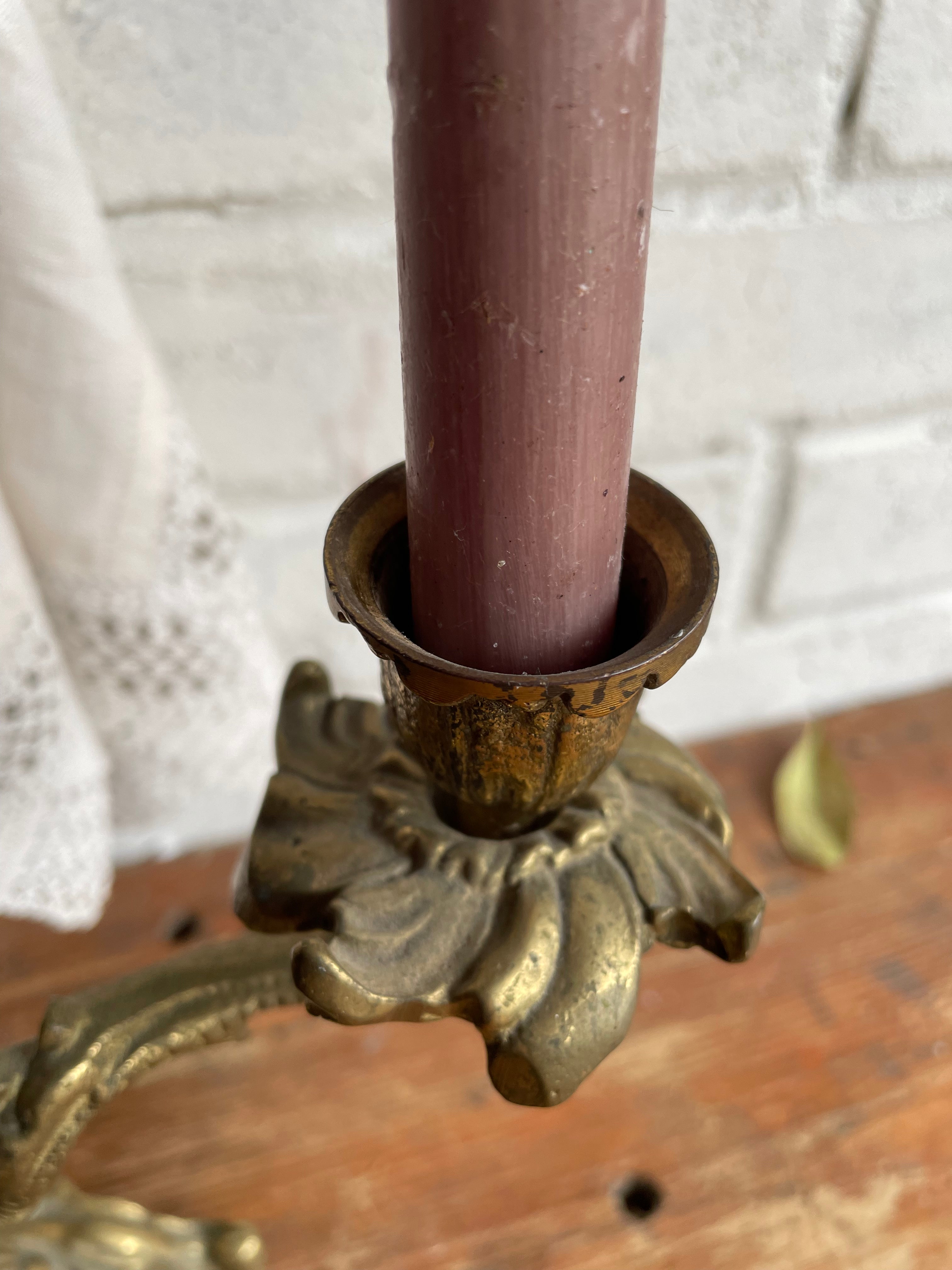 Heavy Brass Decorative Candelabra