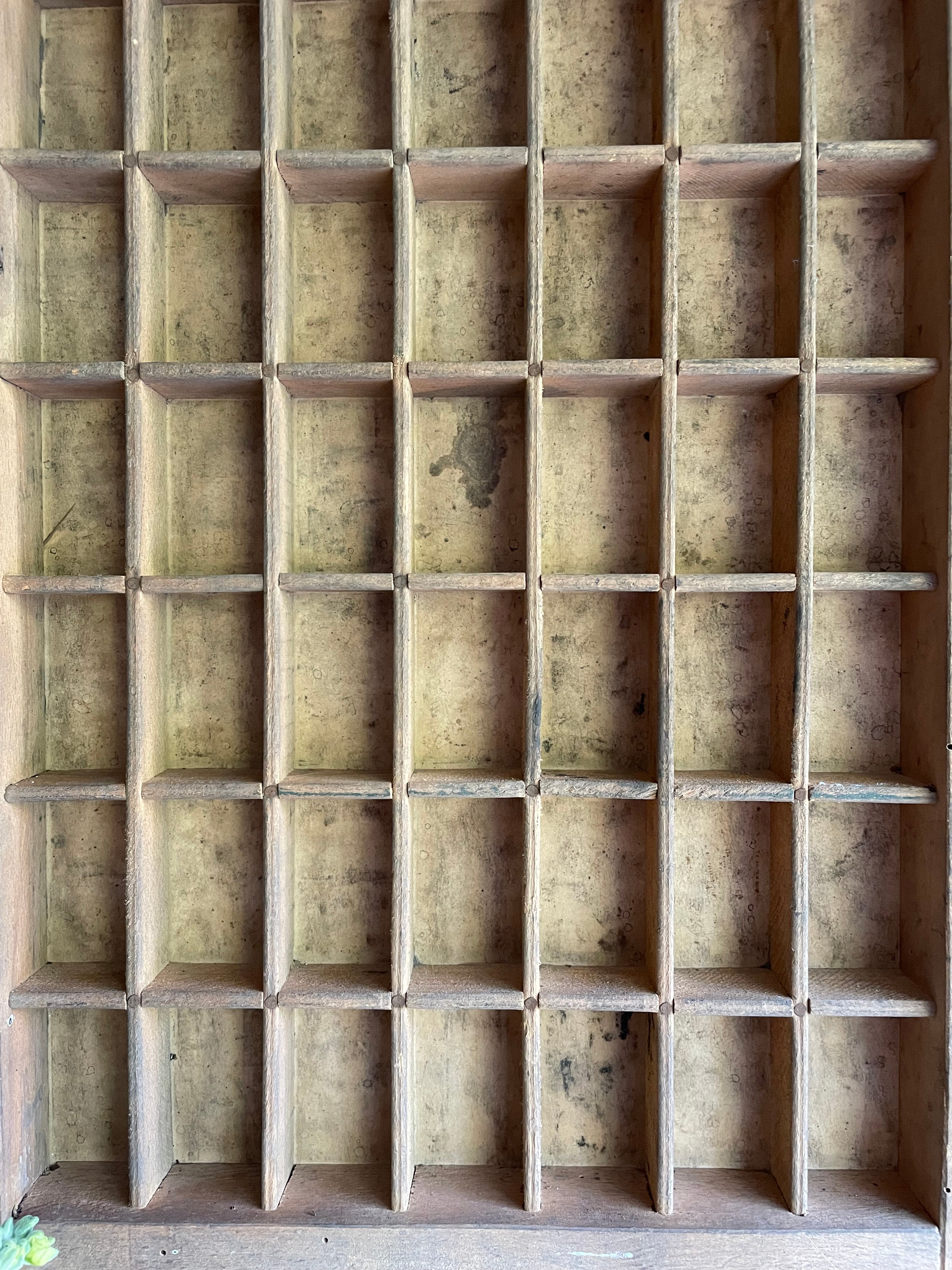 Large Vintage Printers Tray Drawer with Original Metal Handles