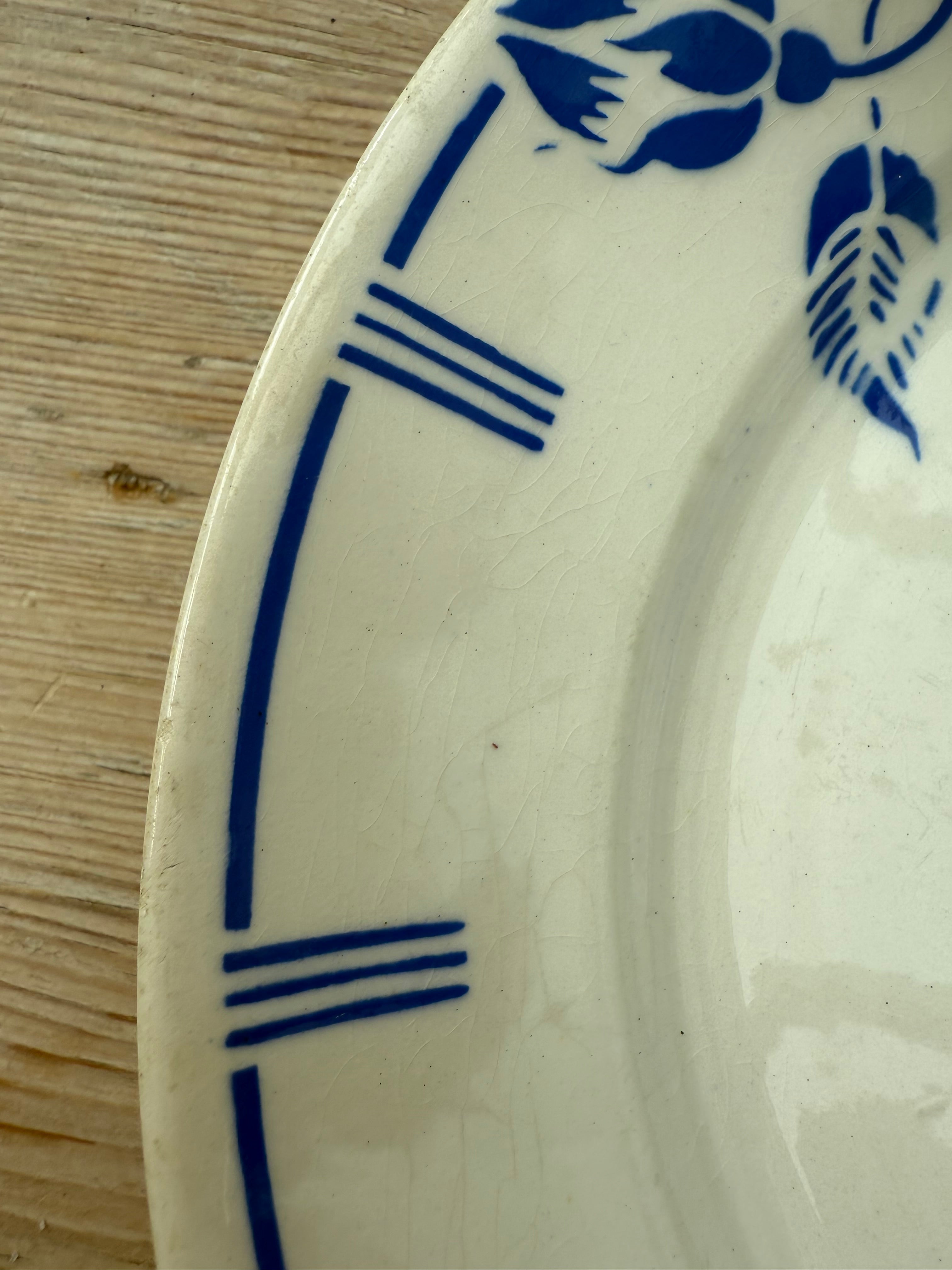Set of Three Antique French “Luneville” Side Plates